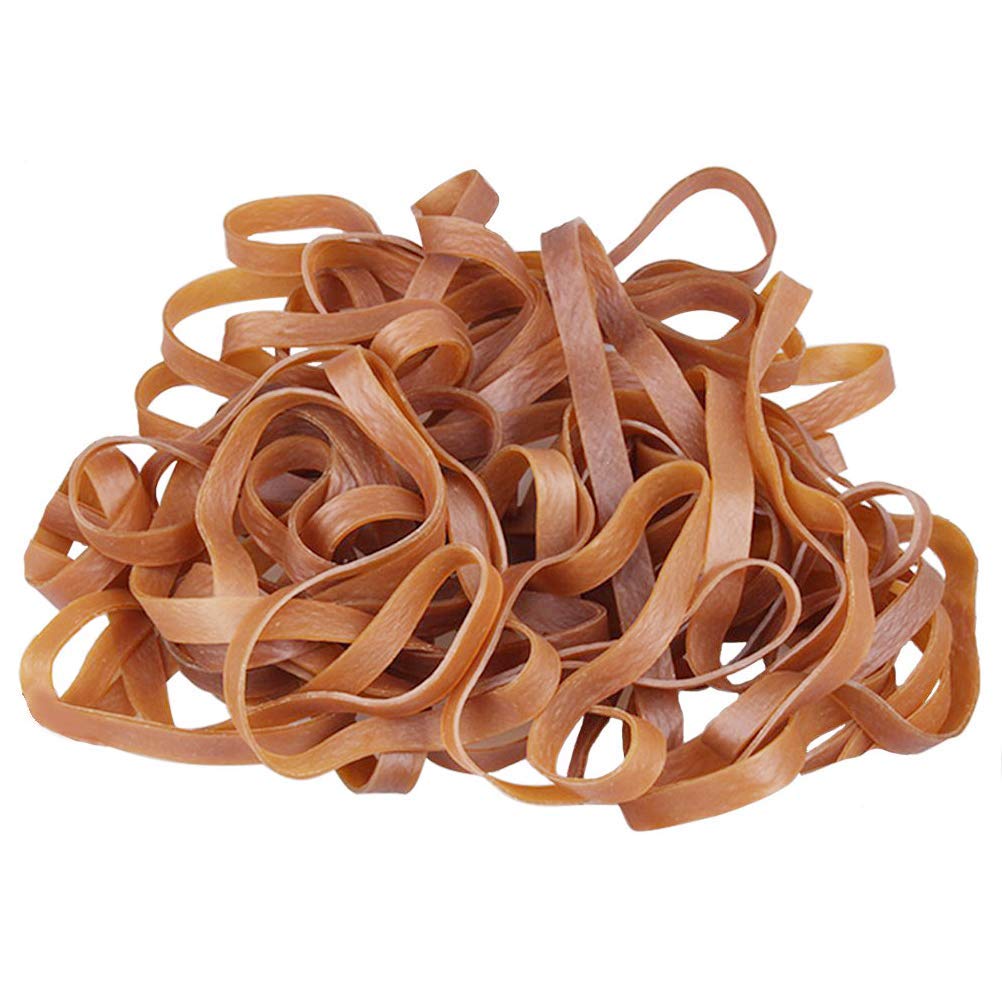 30pcs Heavy Duty Natural Rubber Bands - 8 Inch Length, 0.4 Inch Width, 0.06 Inch Thickness - Strong Elastic Bands for Office, File Folders, Trash Bags, Packaging, DIY Crafts & Home Organization