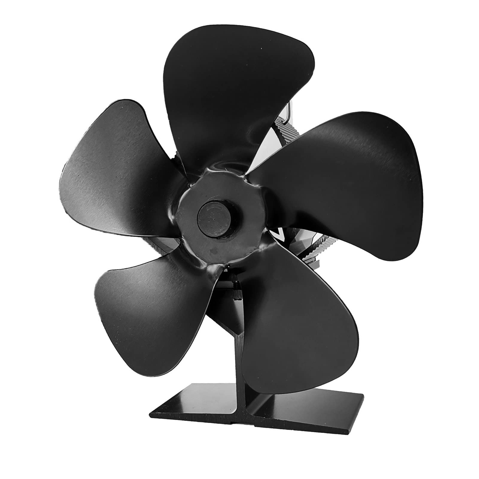 SYXYSM Black 5-Blade Heat Powered Stove Fan - Efficient Wood Burning Fireplace Fan for Quiet Heat Distribution | Perfect for Home, Cabin & RV Fireplaces