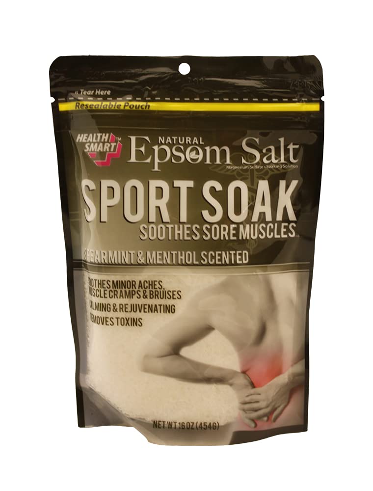 Natural Epsom Salt with Spearmint & Menthol - Muscle Recovery Sports Soak for Athletes - Perfect for Post-Workout Relaxation and Stress Relief