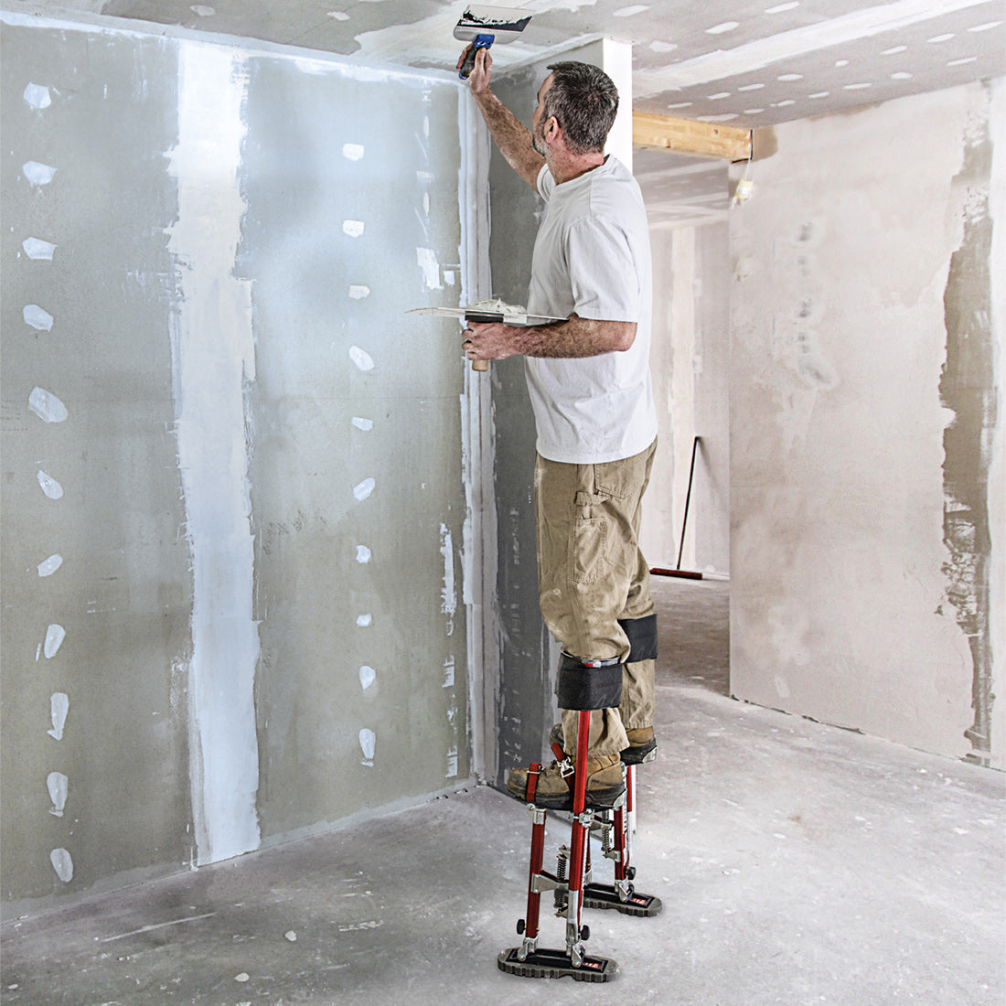 Buildman™ 24-40 Inch Adjustable Drywall Stilts - Professional Construction Tools for Ceiling Work & Painting - Perfect for Contractors, DIY Home Renovation & Interior Design Projects