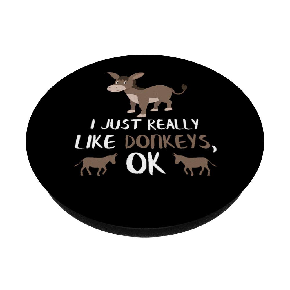 Cute Donkey PopSockets PopGrip - Swappable Phone Grip for iPhone, Samsung & Tablets - Perfect Farmer Gift & Animal Lover Present for Work, Travel & Daily Use