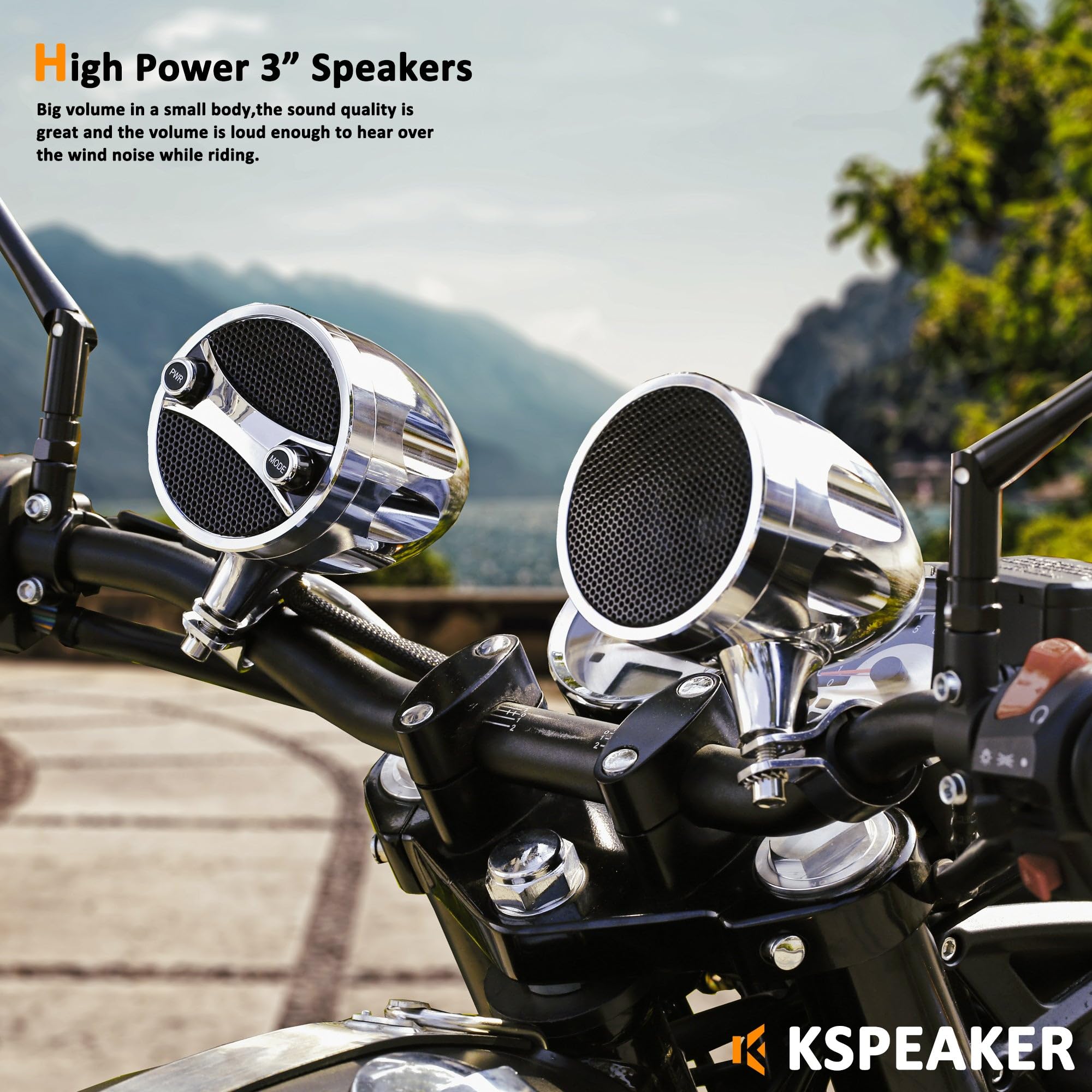 Waterproof Motorcycle Bluetooth Speakers - ATV/UTV Sound System, RZR Speakers, Golf Cart Stereo, Jet Ski Speakers & Sound Bar for Outdoor Adventures