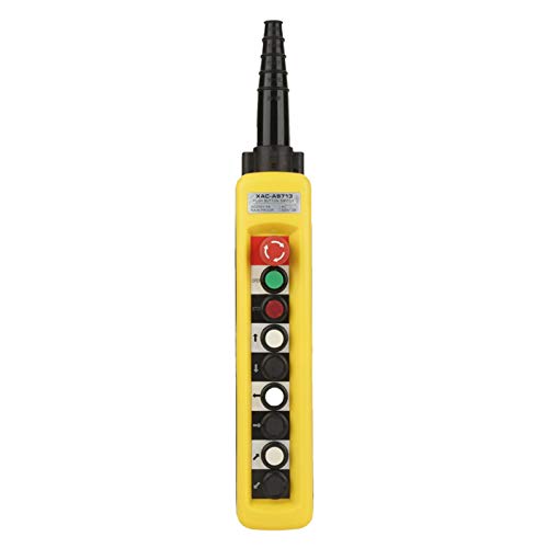 1PC Crane Hoist Controller - Heavy Duty Hoist Switch with Emergency Stop Button - Perfect for Industrial Lifting, Construction Sites & Warehouse Operations
