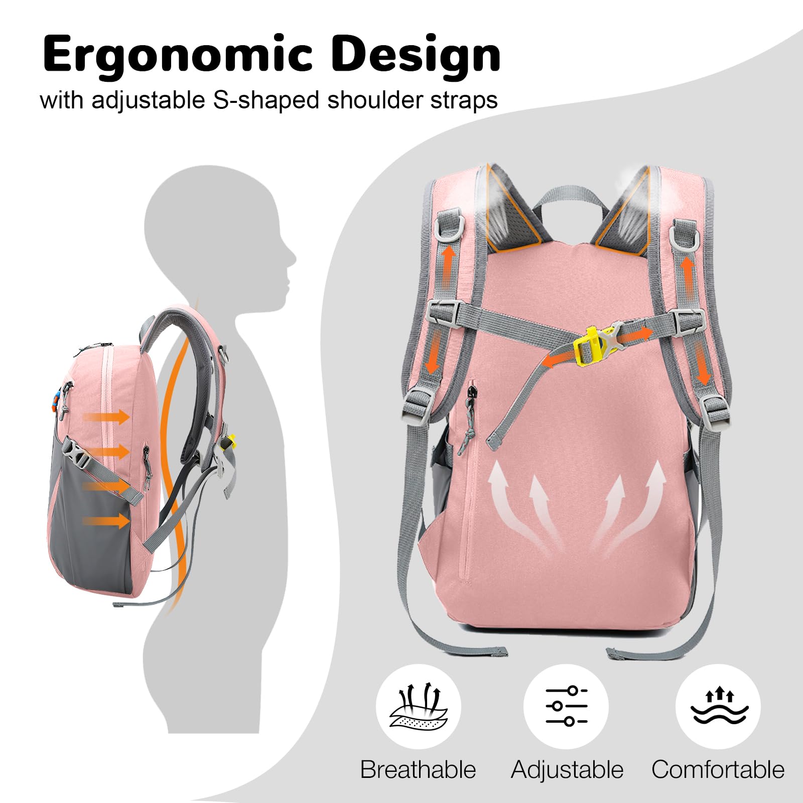 12L Lightweight Hiking Backpack for Women - Waterproof Small Daypack for Outdoor Activities, Camping, Travel & Daily Use