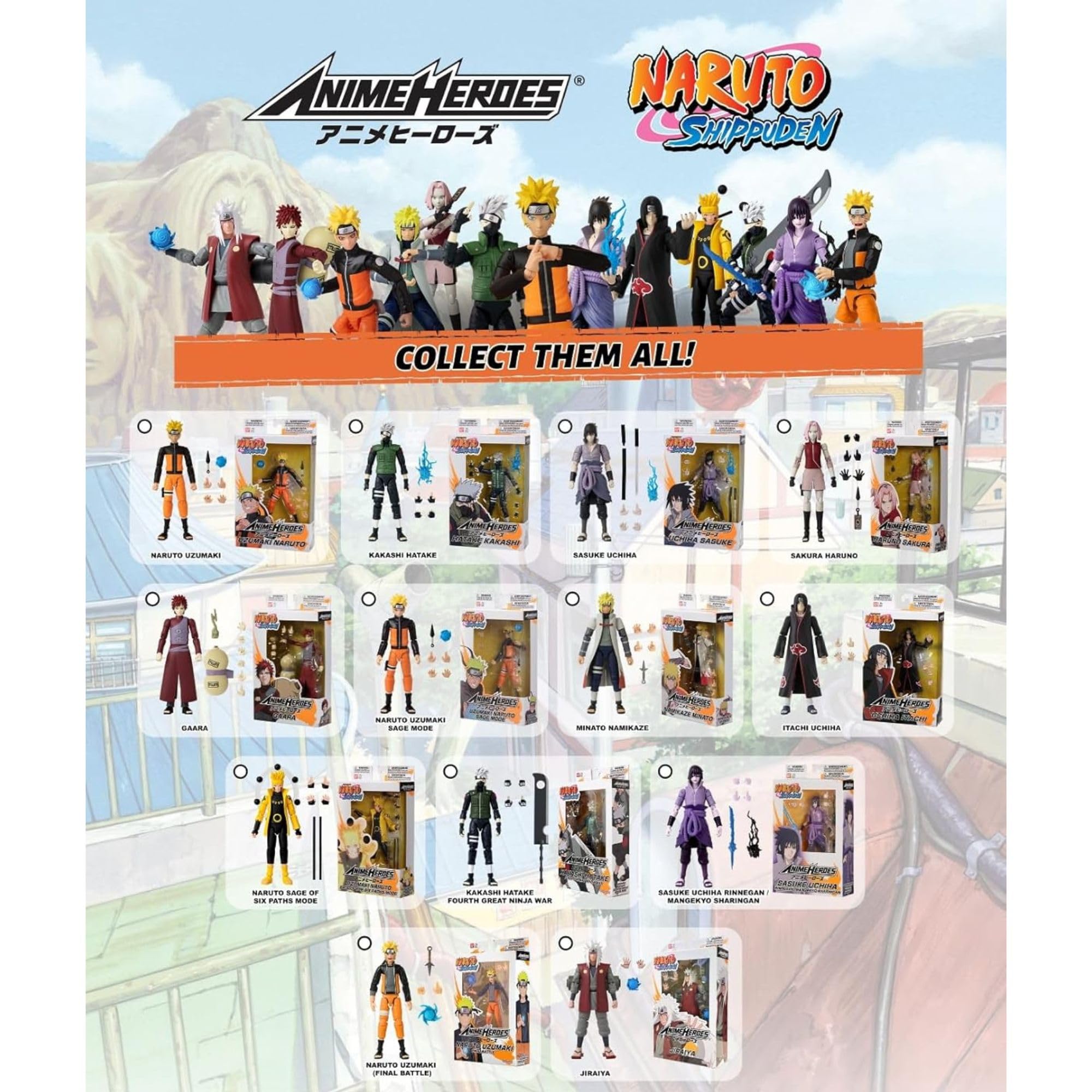 BANDAI Anime Heroes Naruto Action Figure - Namikaze Minato 17cm Collectible with Extra Hands & Accessories | Naruto Shippuden Anime Toy for Kids & Adults | Perfect for Display, Gifts & Cosplay Play