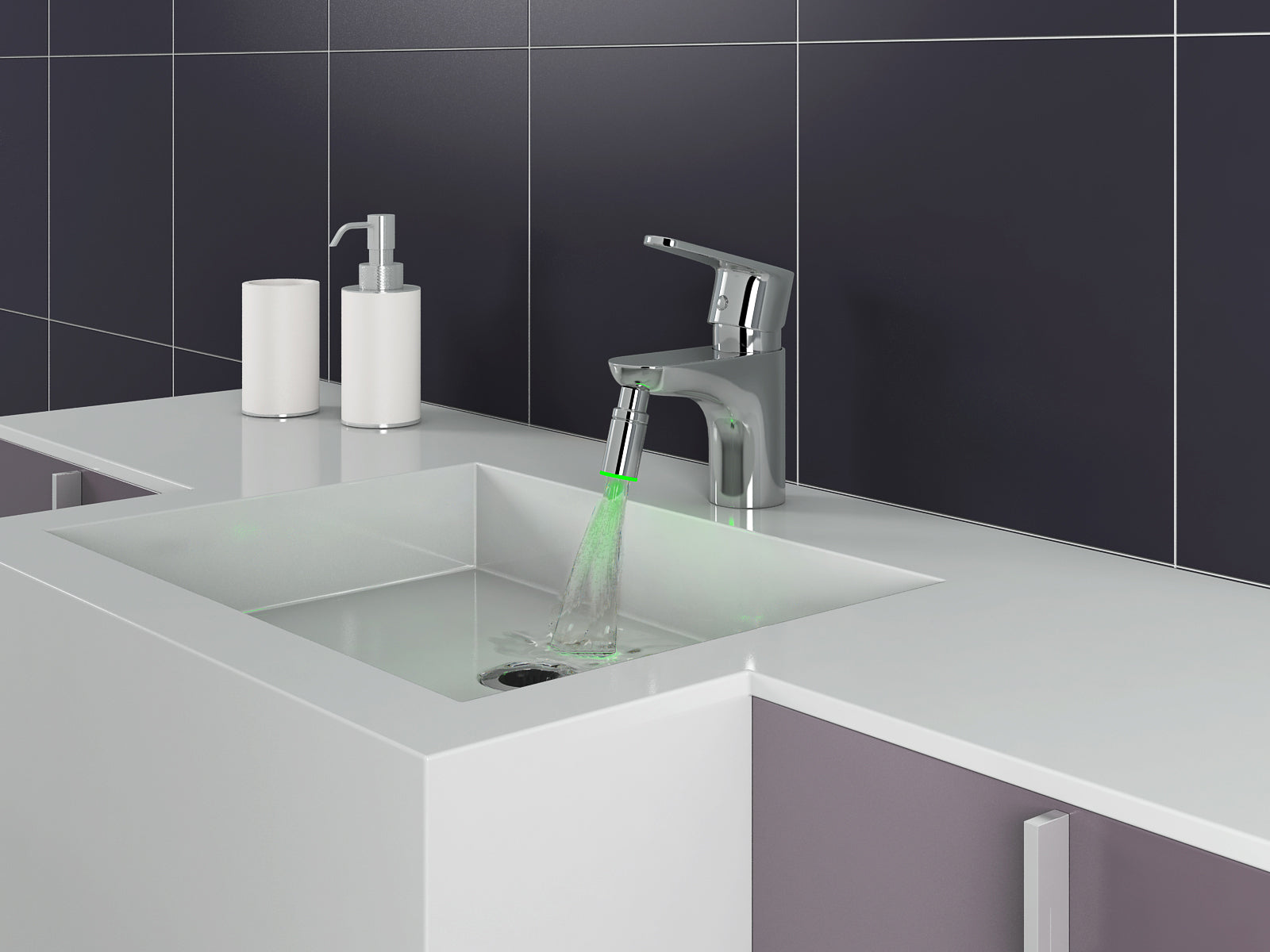 LED Light Chrome Bathroom Faucet - Modern Water-Saving Touchless Sensor Tap for Sink, Vanity & Wash Basin - Perfect for Home, Hotel & Commercial Use