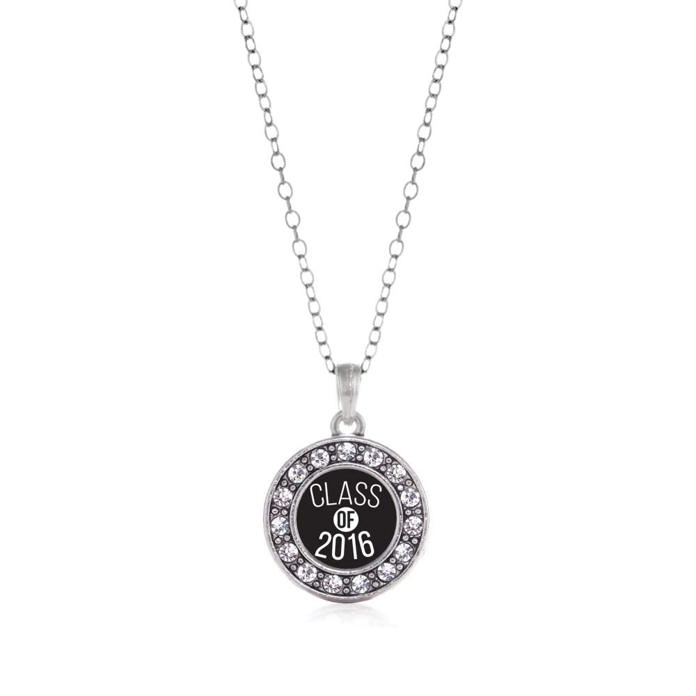 Inspired Silver - 18 Inch Sterling Silver Circle Charm Necklace with Cubic Zirconia for Women | Elegant Layering Jewelry for Everyday Wear & Special Occasions