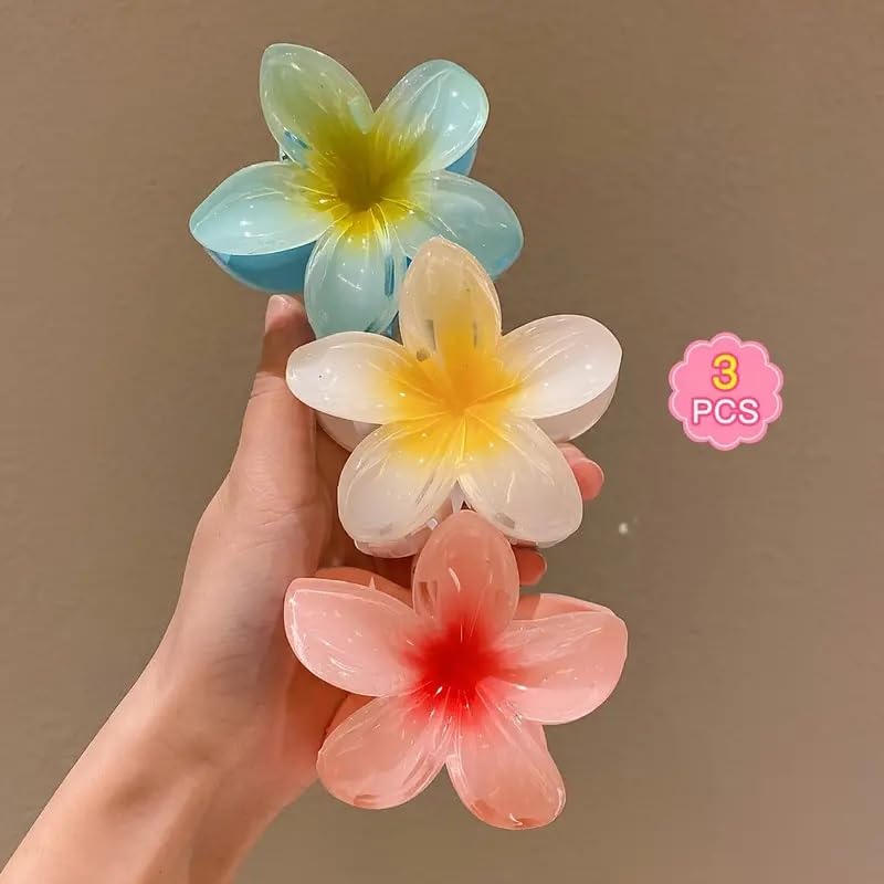 9 Pcs Large Flower Hair Claw Clips for Women - Boho Egg Flower Hairpins, Bun Clutchers, Beach Vacation Hair Accessories for Girls (Perfect for Summer, Weddings, Parties & Everyday Styling)