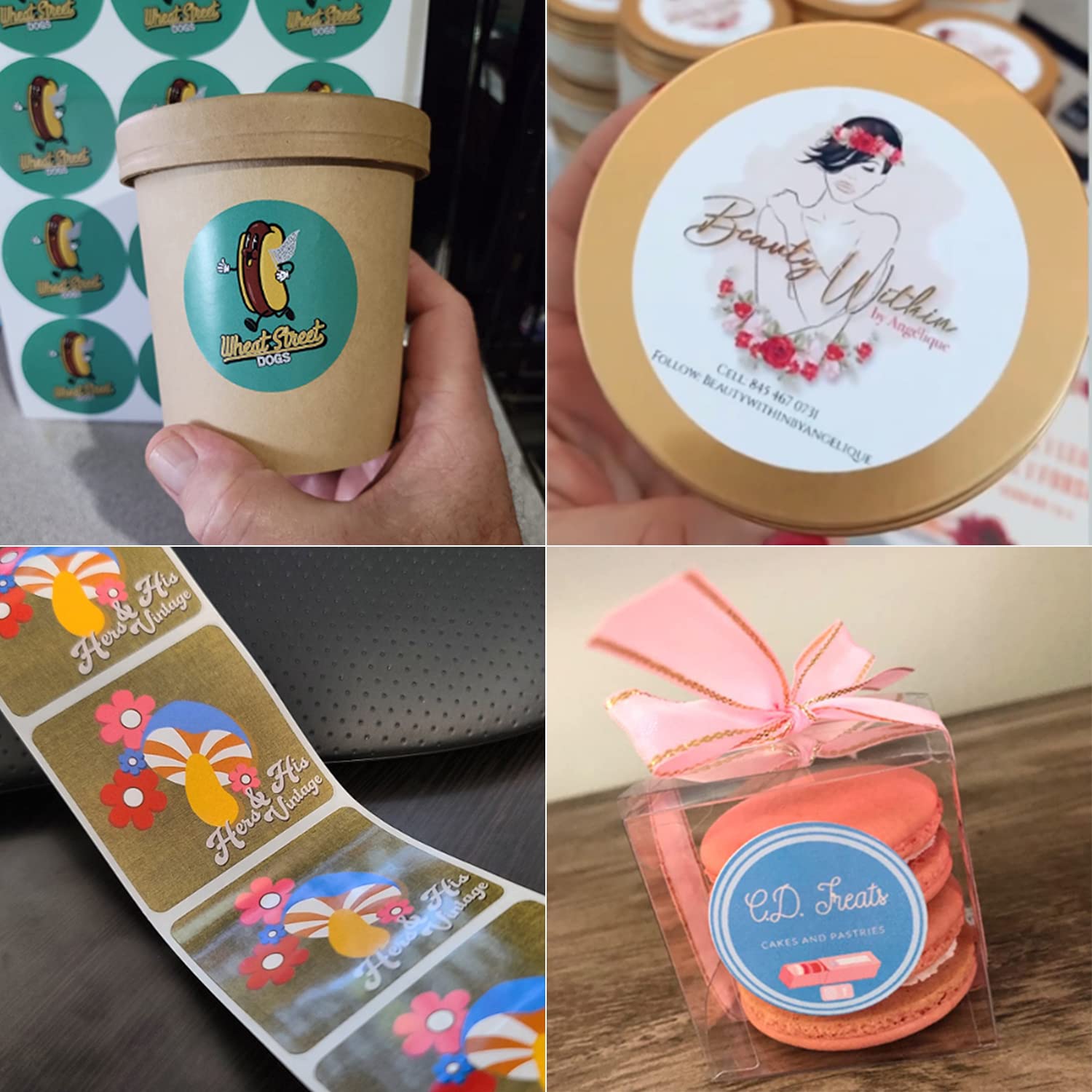 Custom Business Logo Stickers - Personalized Stickers with Any Design, Image, or Text - 200PCS Waterproof Vinyl Labels for Branding, Events, Packaging & Gifts - Perfect for Weddings, Birthdays, Thank You Cards & Product Labeling