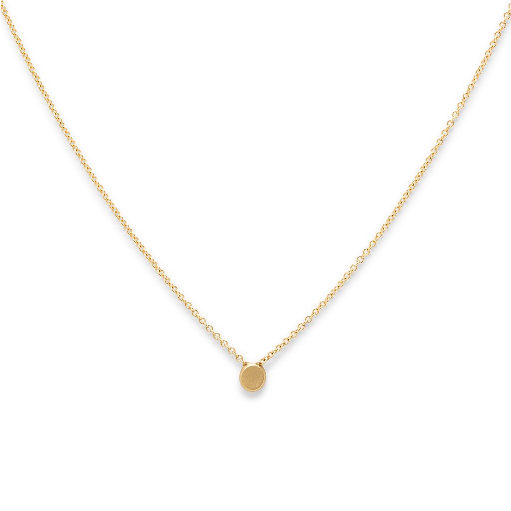 Tiny Dainty Gold Circle Necklace - Minimalist 14K Gold Plated Pendant for Women | Perfect for Everyday Wear, Gifts & Layering