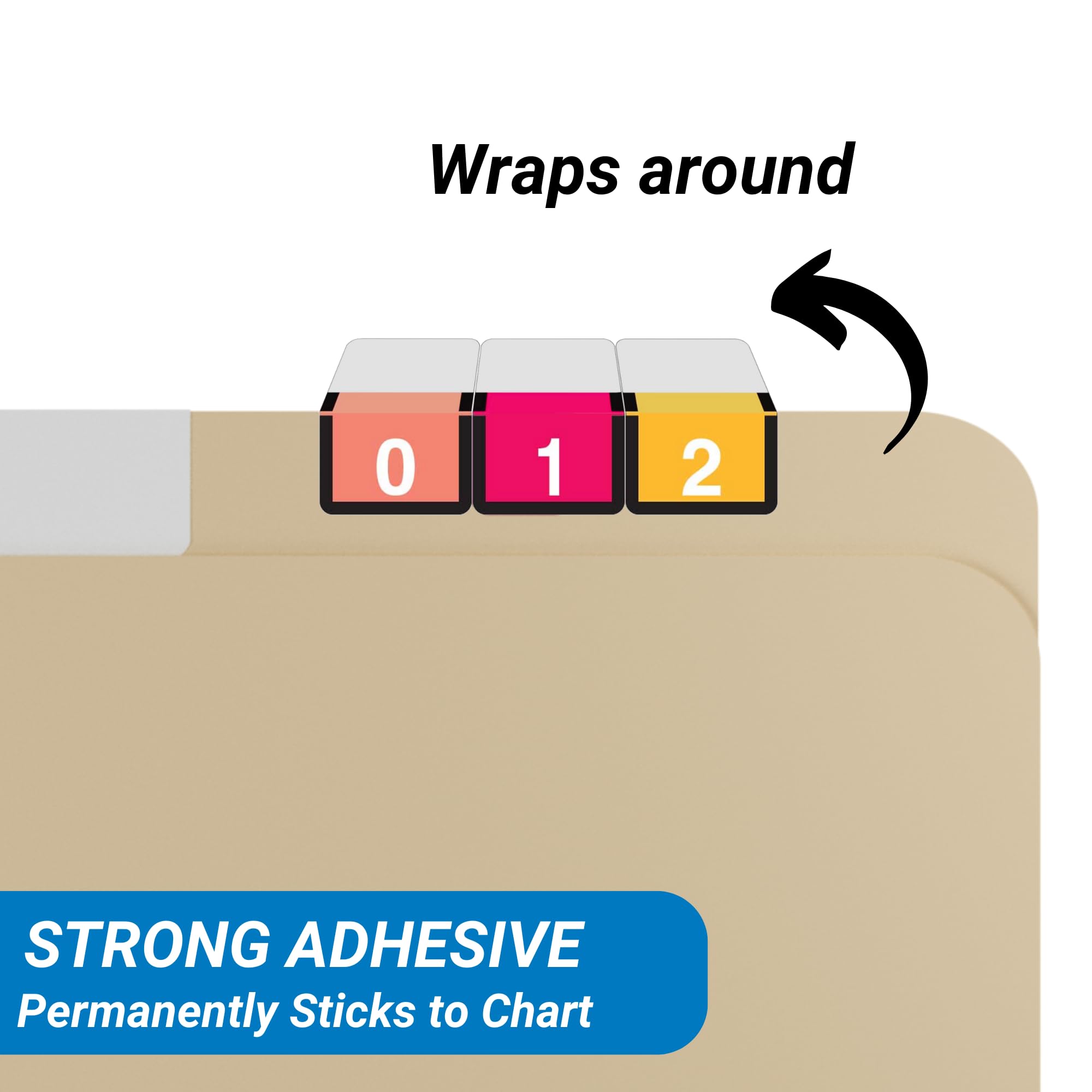 Doctor Stuff - File Folder Labels, Complete Set of Numbers 0-9, Tab Products 1306 Match - A1306 Series Chart Stickers, 1