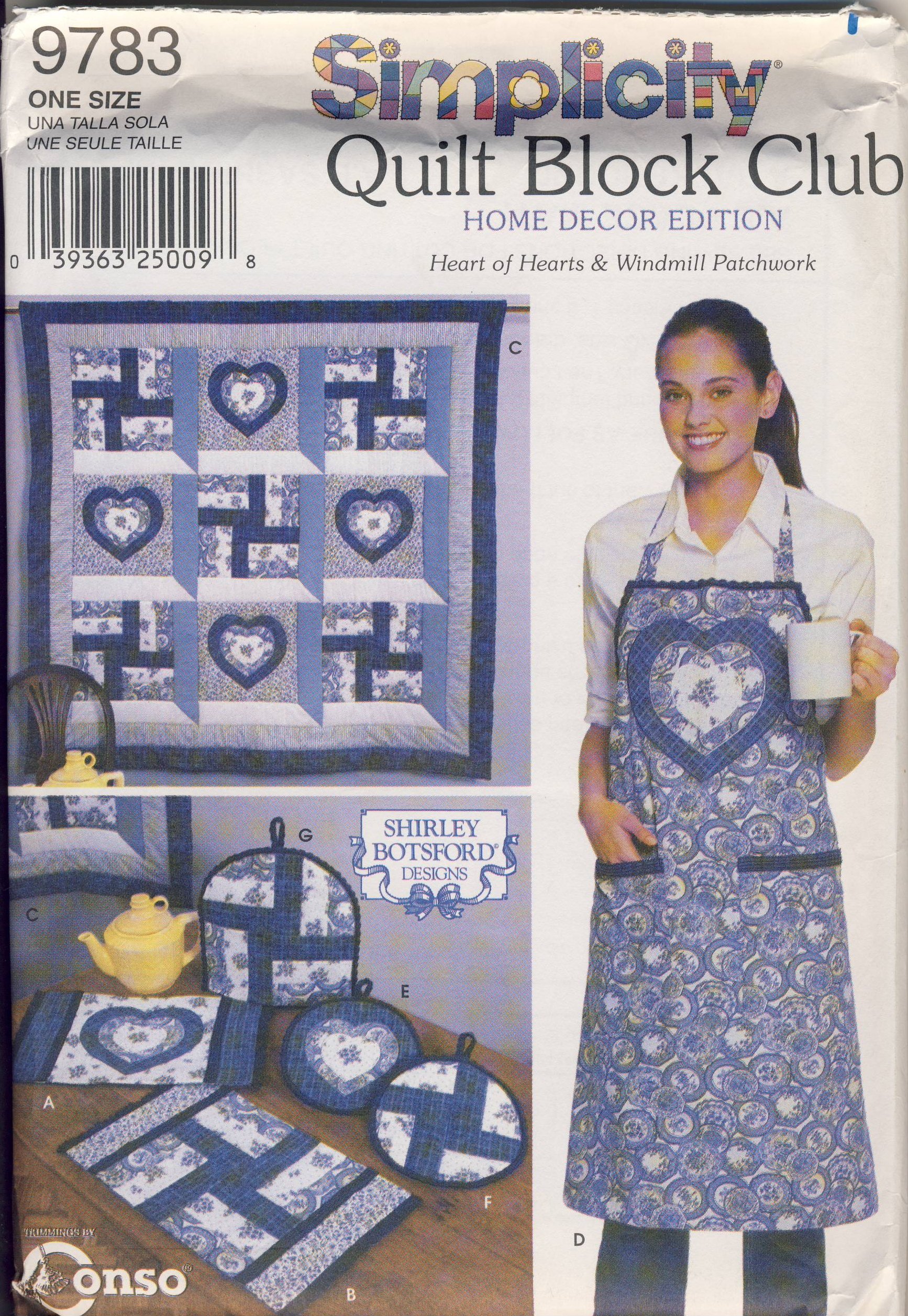 Heart of Hearts & Windmill Patchwork Quilt Pattern - Lesson #1 (Simplicity 9783) | DIY Quilting Kit for Home Decor & Kitchen Accents | Perfect for Bedroom Throw Blankets, Wall Hangings & Farmhouse Style Decorations
