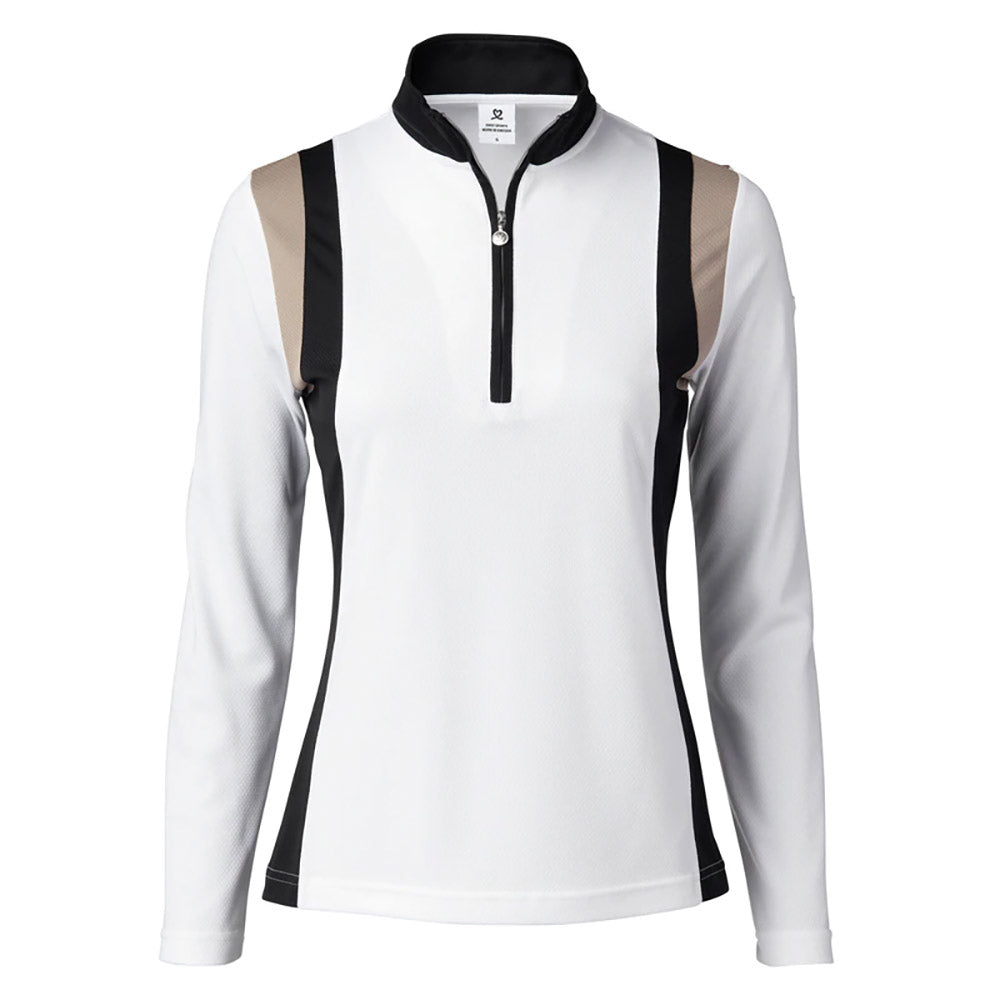 Wilona Black Women's 1/2 Zip Golf Pullover - Breathable & Moisture-Wicking Performance Top for Golf, Tennis & Outdoor Activities
