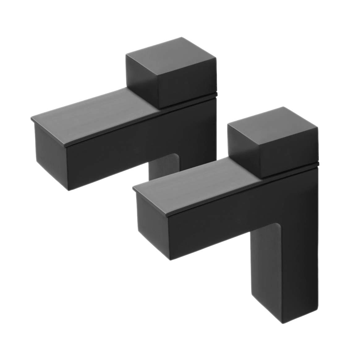 Heavy Duty Adjustable Floating Shelf Brackets - 2 Pack Black Metal Wall Mount Supports for Wood & Glass Shelves 3-28mm Thick - Perfect for Kitchen, Bathroom, Living Room & Office Storage Organization