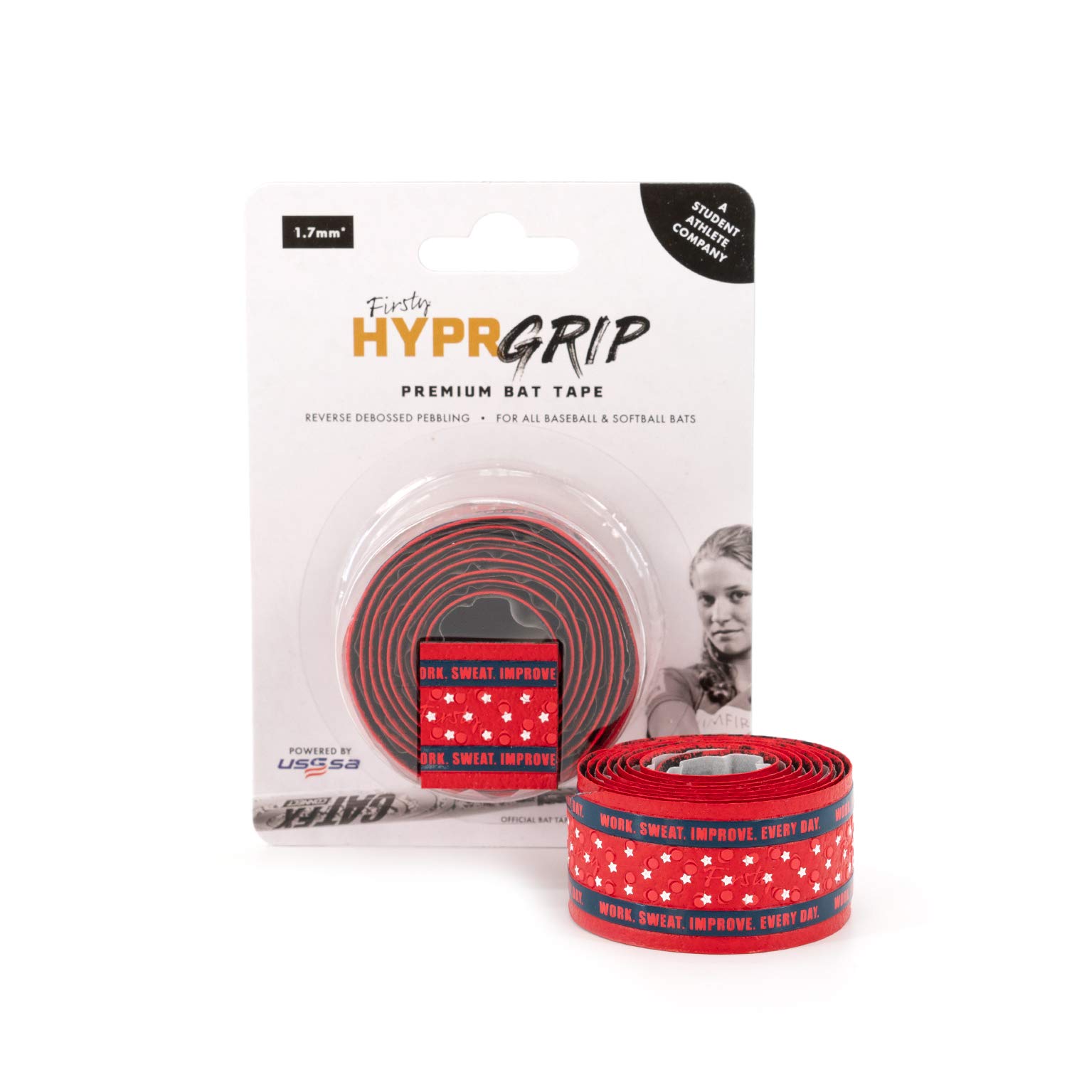 HYPRGRIP Premium Bat Tape - Reverse Debossed Technology for Enhanced Grip & Durability - Baseball, Softball, Fastpitch, Slowpitch Batting Accessories - Fits All Bat Types & Sizes - Perfect for Training, Games & Improved Performance