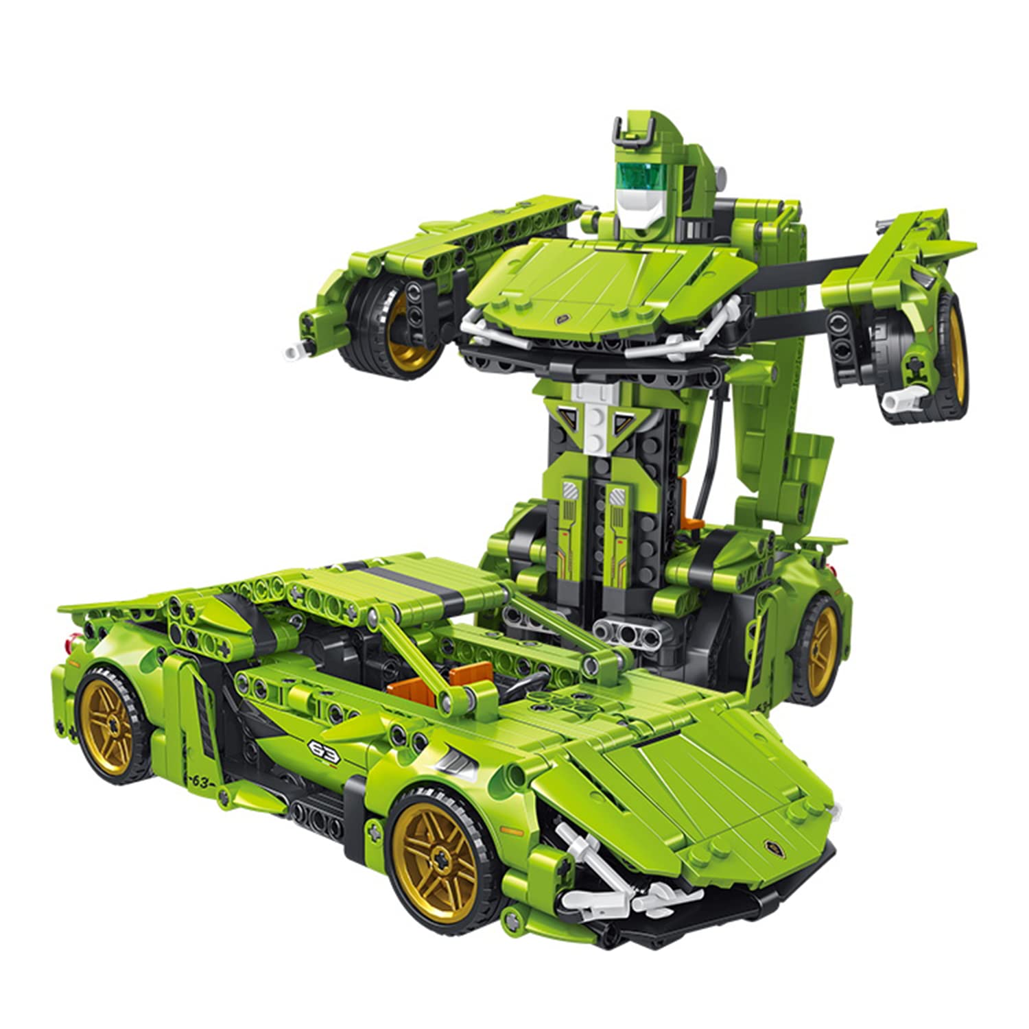 2-in-1 Transformable Robot Car Building Blocks Set - 721 Piece Pull Back Racing Vehicle & Technical Model Kit for Kids & Adults (Ages 6+) | STEM Educational Toy for Creative Play & Birthday Gifts