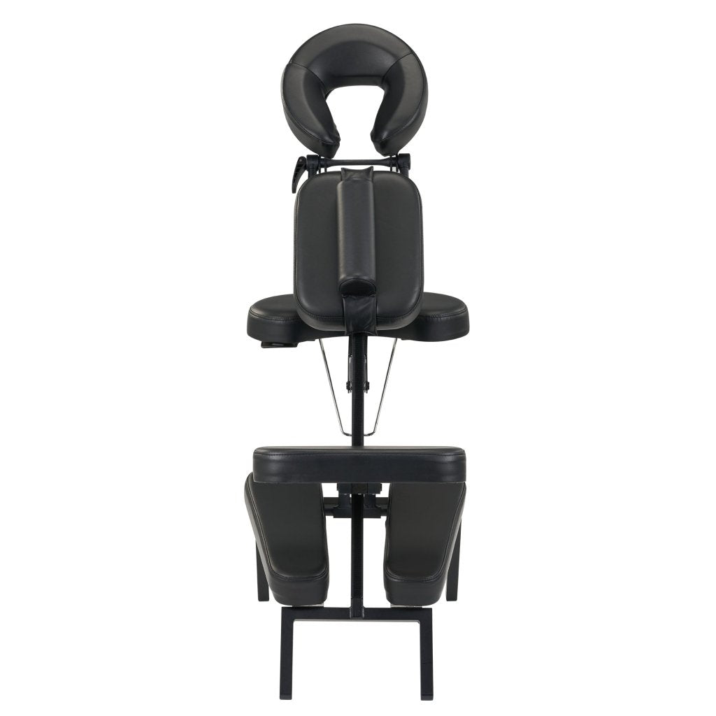 Apollo Extra Large Portable Massage Chair - Lightweight Aluminum Foldable Tattoo Chair with Large Cushions & Wheels - Black - Perfect for Home, Salon, Spa & Tattoo Parlor Use