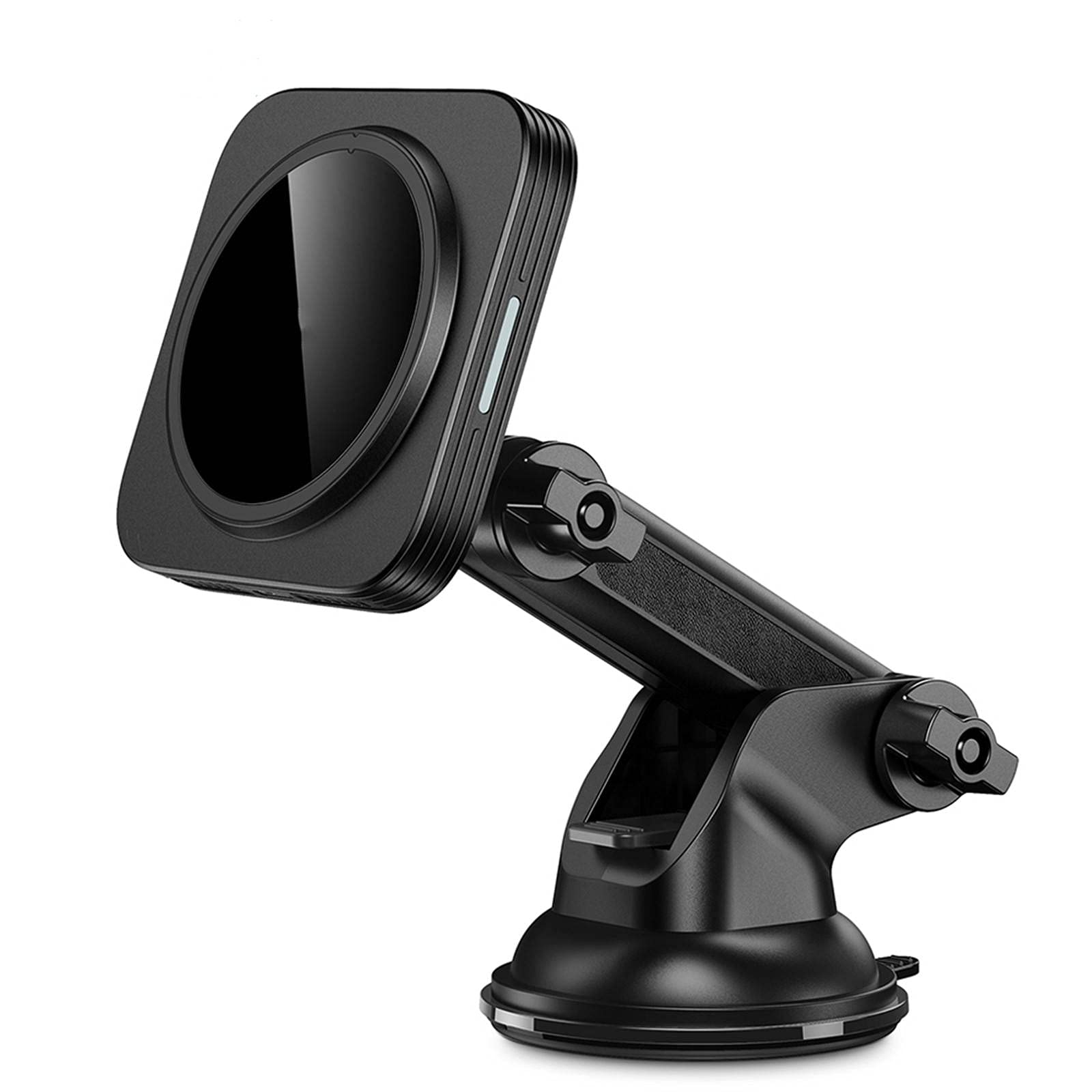 360° Rotation Magnetic Wireless Car Phone Mount - 15W Fast Charging Windshield Holder with Flexible Gooseneck for iPhone & Android - Perfect for Commuting, Road Trips & GPS Navigation