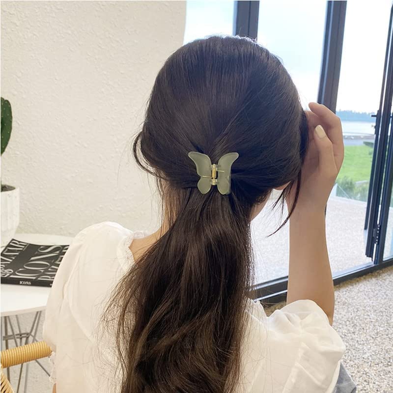 PRIAYAN 6-Pack Matte Butterfly Hair Clips for Women & Girls - Non-Slip Jaw Clamps for Thick Hair, Hair Accessories for School, Work, Parties & Everyday Styling