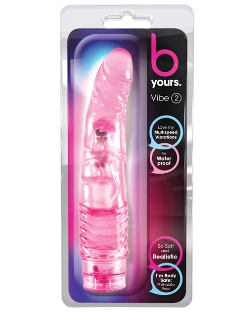 BYours Vibe 2 - 9 Inch Pink Vibrating Dildo for Women - Powerful G-Spot & Clitoral Stimulation - Waterproof Adult Toy for Solo Play & Couples Use