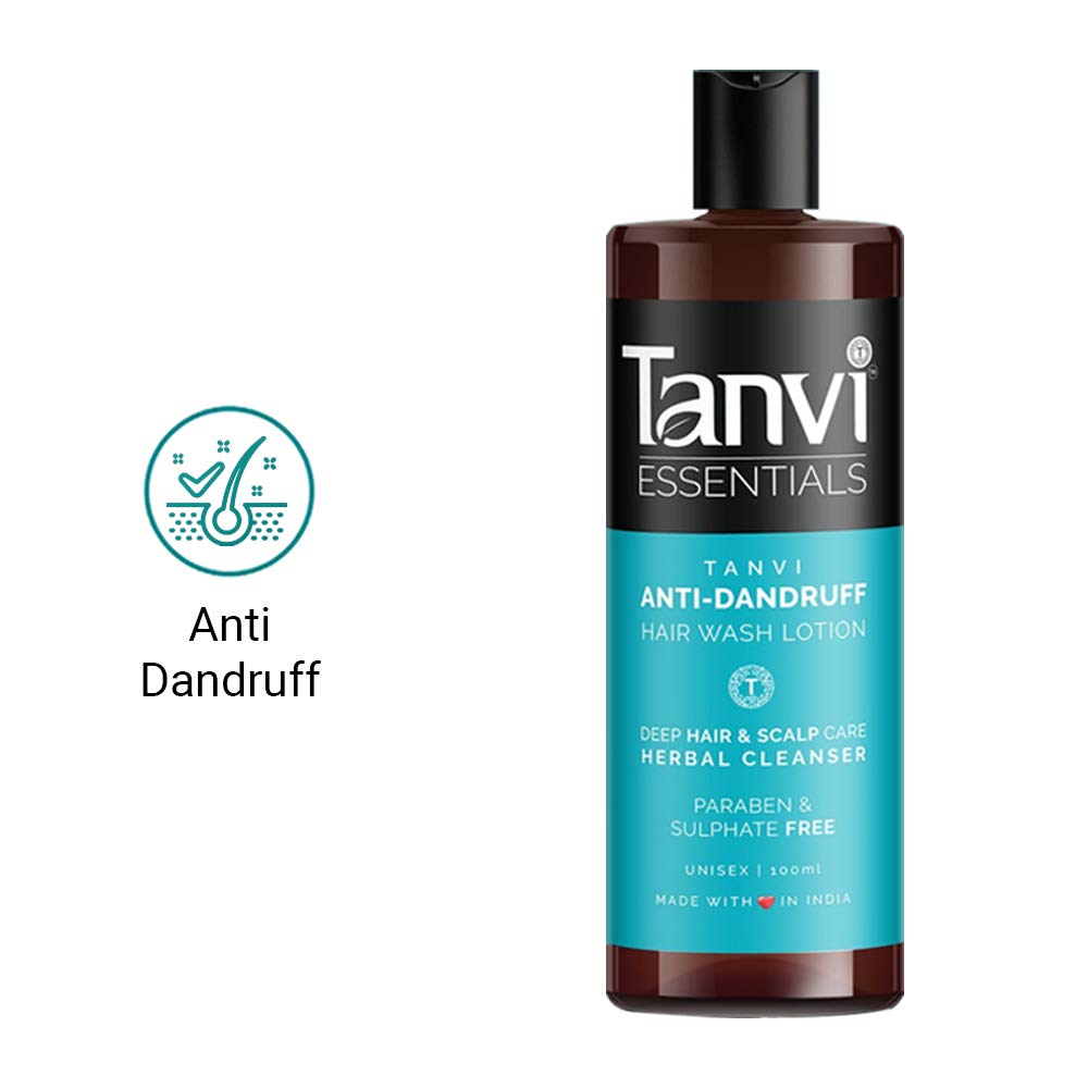 Tanvi Essentials Unisex Anti Dandruff Shampoo - Sulfate & Paraben Free Hair Cleanser for Dry Scalp & Itchy Scalp (100ml) - Gentle Daily Use for Men & Women, Perfect for Sensitive Scalp & Dandruff Control