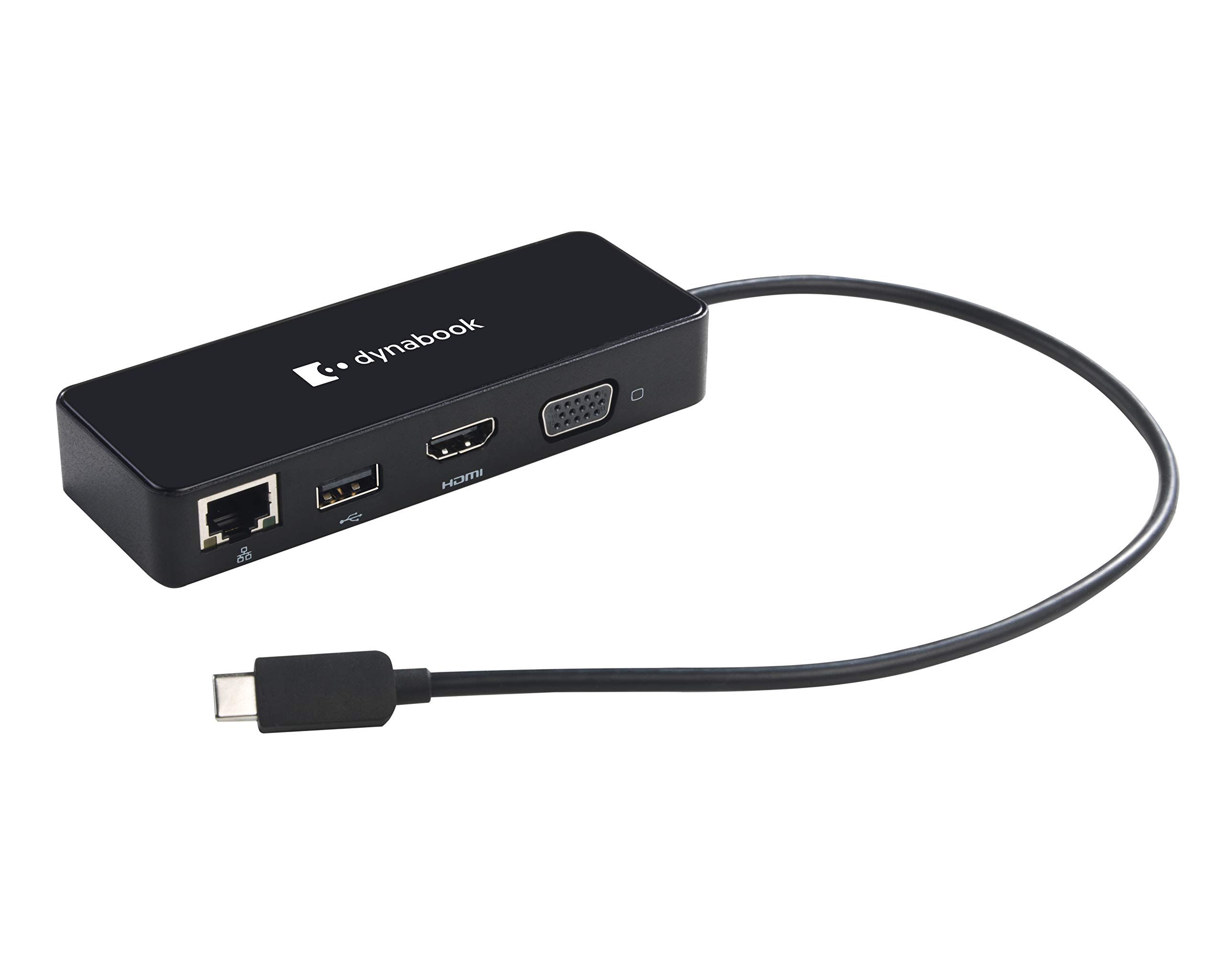 Dynabook 5-in-1 USB C Travel Adapter with HDMI/VGA/USB 3.0/LAN - Perfect for Business Travel & Presentations