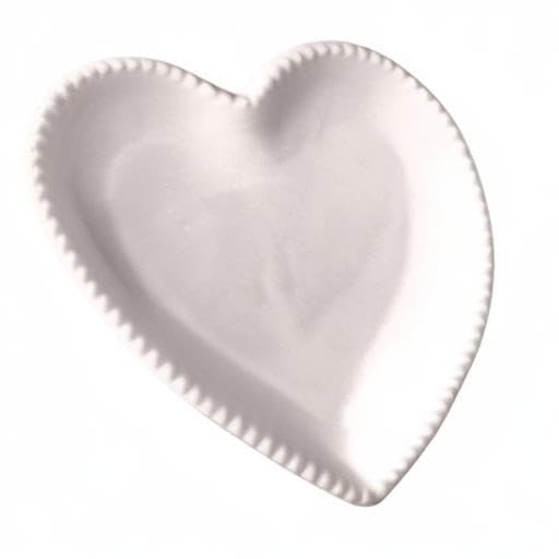 Yardwe Ceramic Heart Salad Plate - Porcelain Heart-Shaped Dessert Plates for Appetizers, Fruits & Snacks - Elegant White Decorative Dish for Valentine's Day, Anniversary, Bridal Shower & Romantic Dinner Table Setting