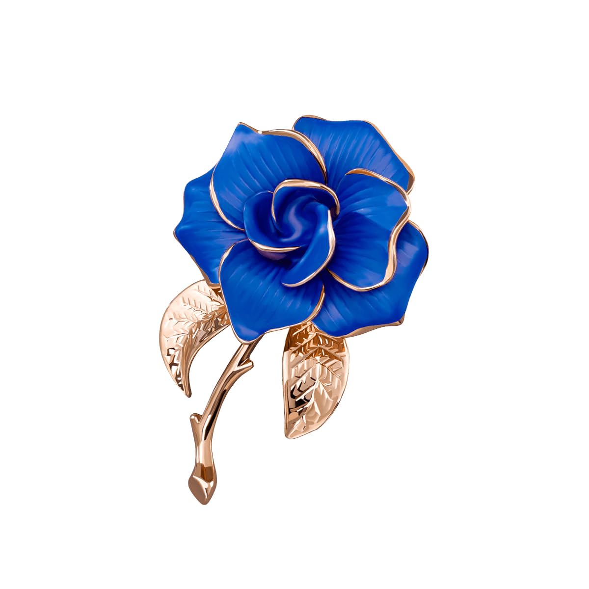 Elegant Rose Gold Flower Brooch with Black & White Rose Petals - Vintage Floral Pin for Women | Perfect for Weddings, Parties & Formal Occasions