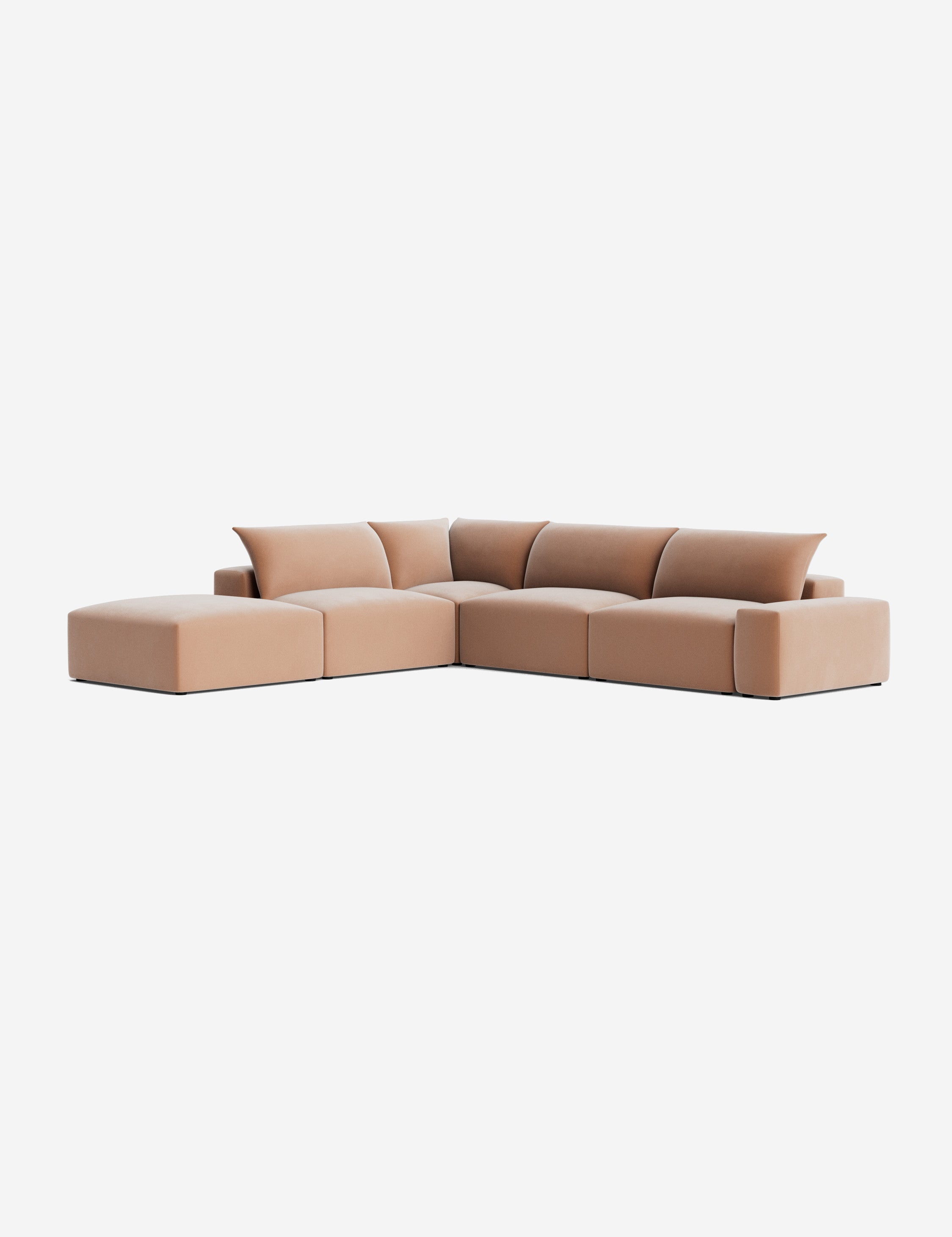 Brinley Chaise Sectional Sofa - Modern L-Shaped Couch with Chaise Lounge for Living Room, Family Room & Home Theater - Comfortable Fabric Upholstery