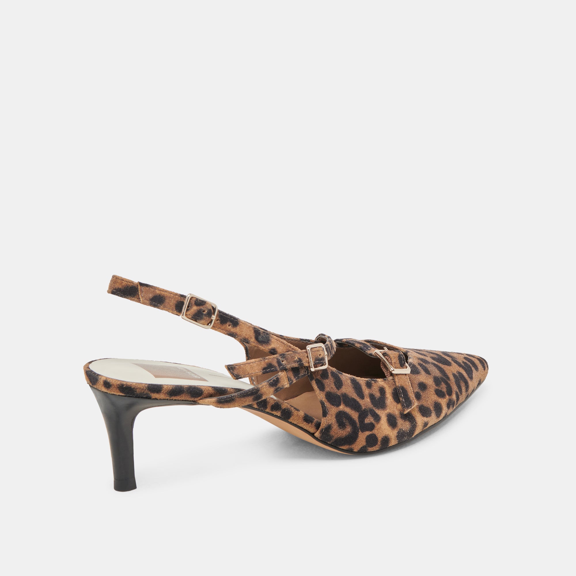 PAMLA Women's Mid Heel Leopard Print Suede Pumps - Comfortable Dress Shoes for Office, Party & Evening Events