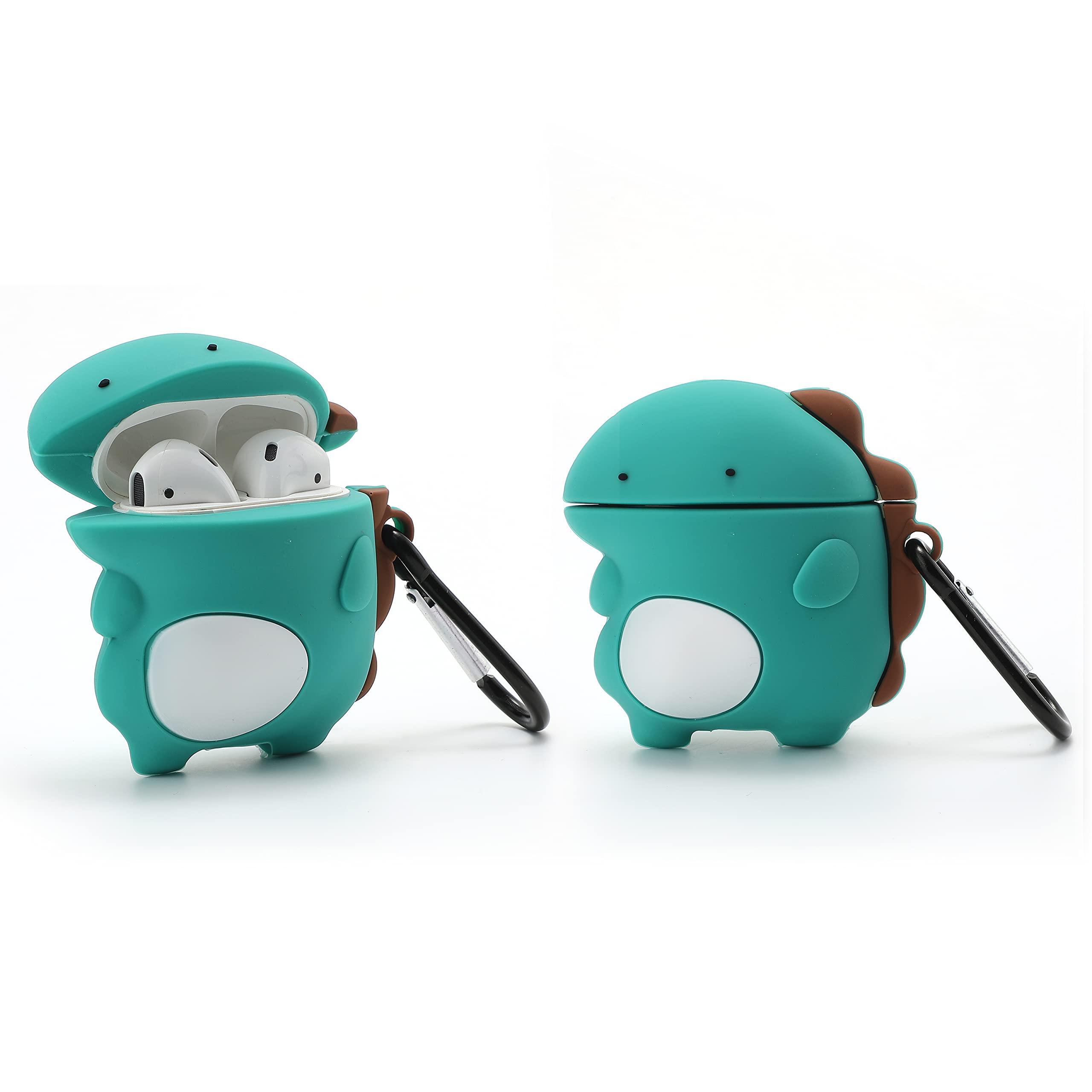 TYOROY Cute Dinosaur AirPods Case for AirPods 1 & 2 - 3D Cartoon Soft Protective Cover with Keychain for Kids, Teens, Boys, Girls & Women - Perfect for School, Travel & Daily Use (Dinosaur Design)