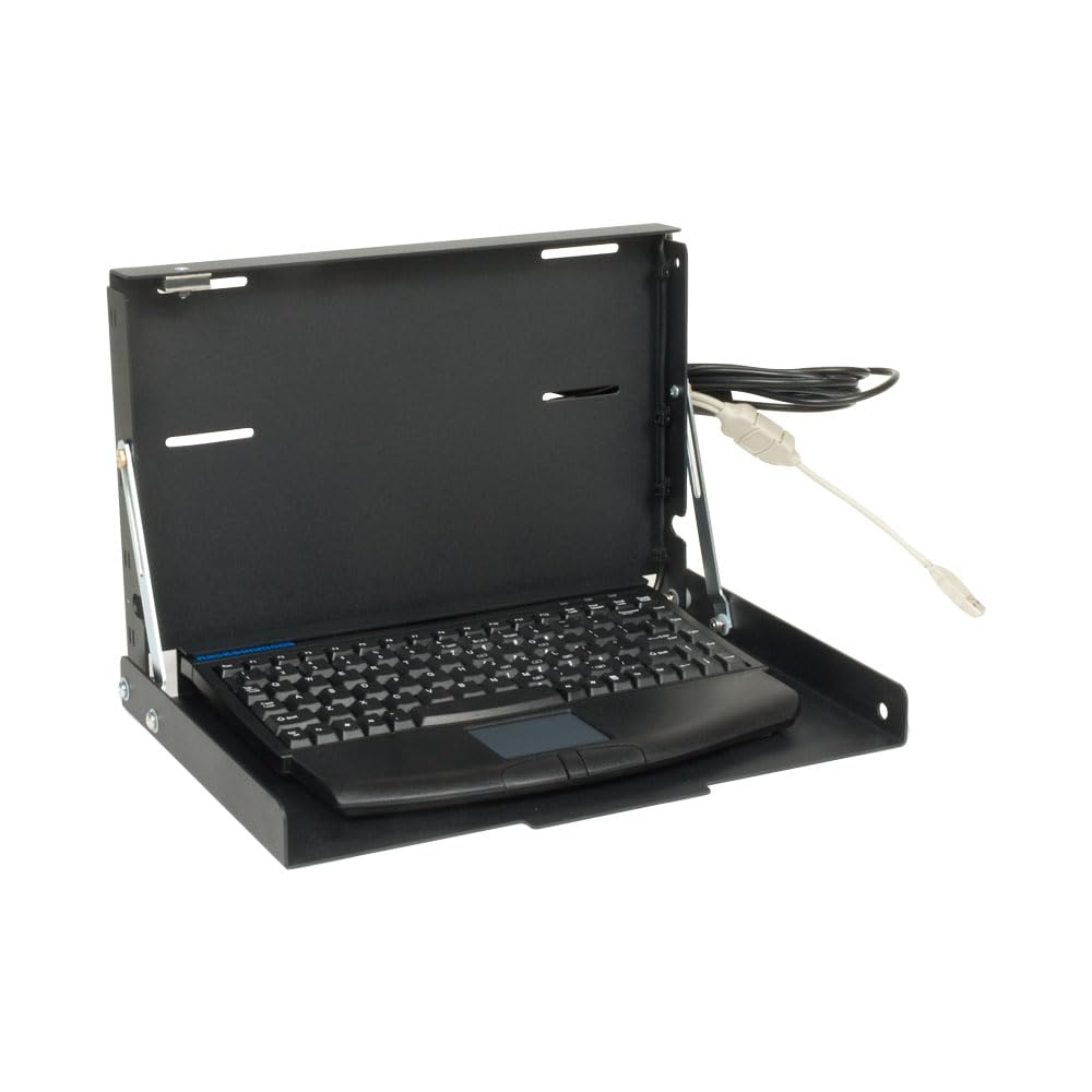 RackSolutions Keyboard Wall Mount Bracket - Heavy Duty Adjustable Under Desk Tray for Ergonomic Workspace Setup (Home Office, Gaming, Studio)