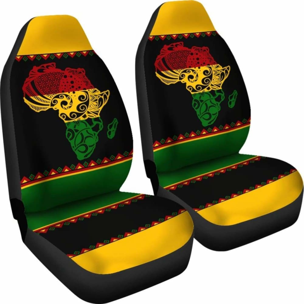 Premium Africa-Inspired Car Seat Covers - Vibrant Reggae Pattern (Model 105905) - Perfect for Jeep Wrangler, SUV & Truck Interior Protection