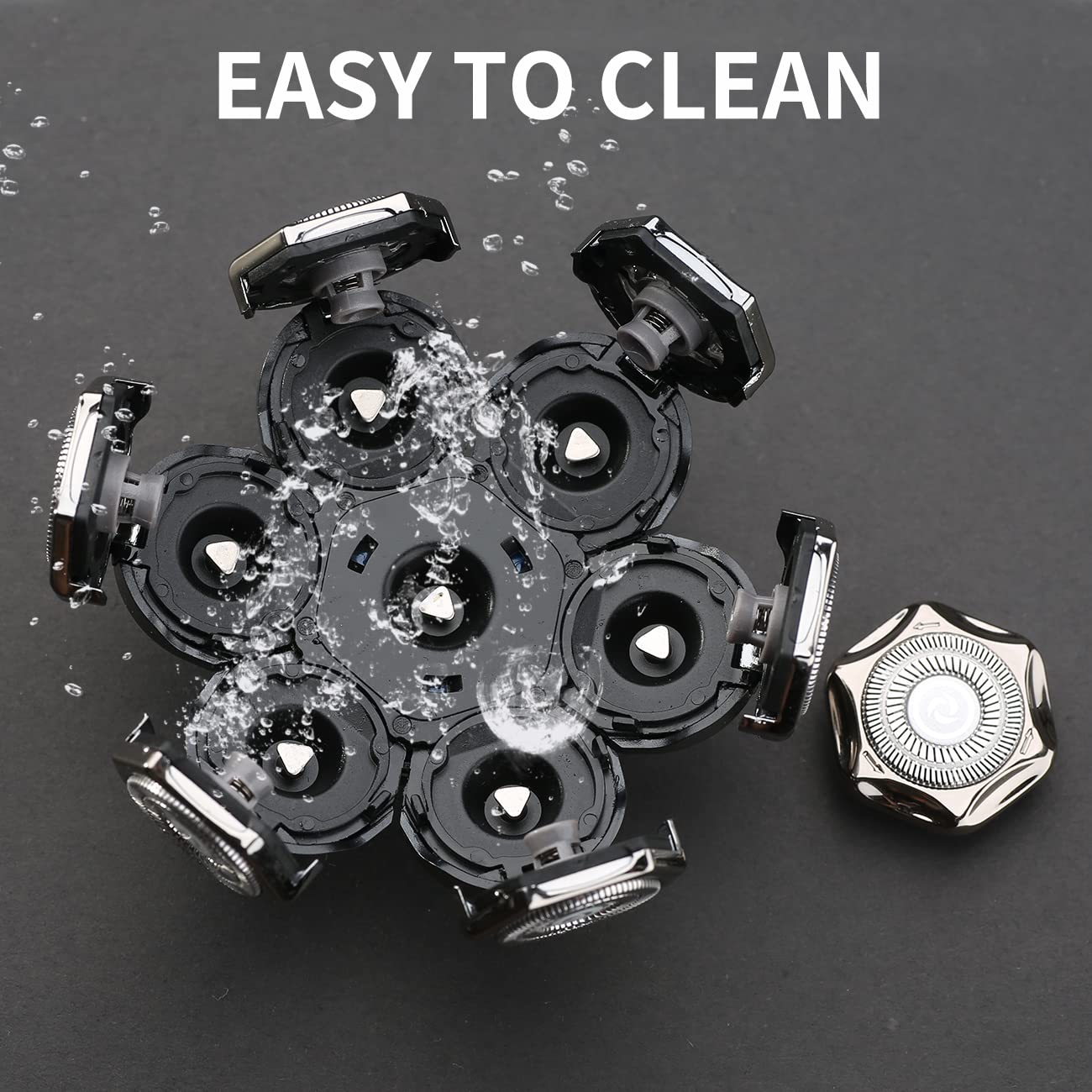 7 Blades Replacement Heads for Electric Shavers - Universal Men's Shaver Replacement Blades (7D Silver) - Perfect for Smooth Head Shaving & Facial Hair Trimming at Home or Travel