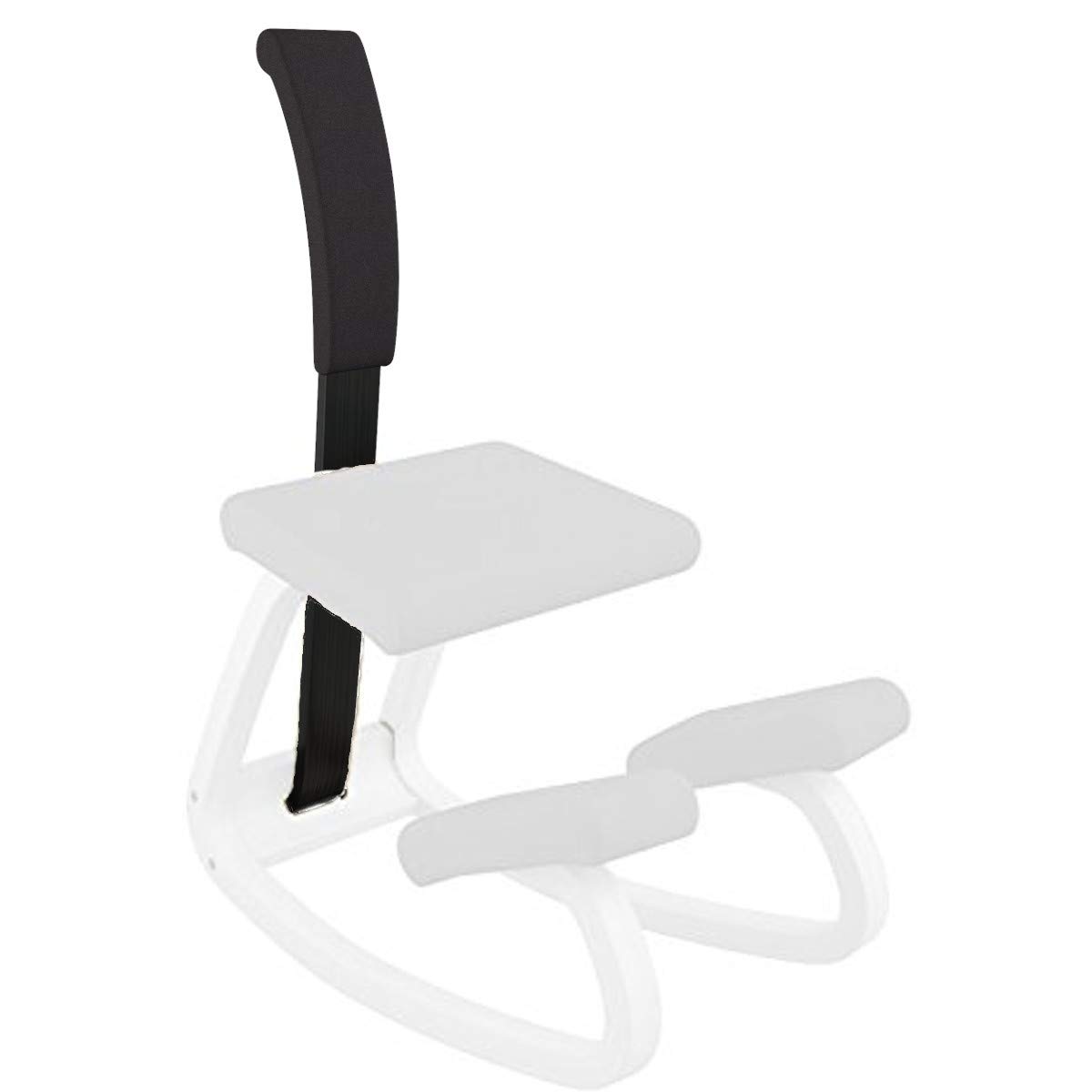 Varier Variable Padded Backrest - Ergonomic Black Revive Fabric with Black Wood Base | Perfect for Office Chairs, Gaming Seats & Home Workspaces
