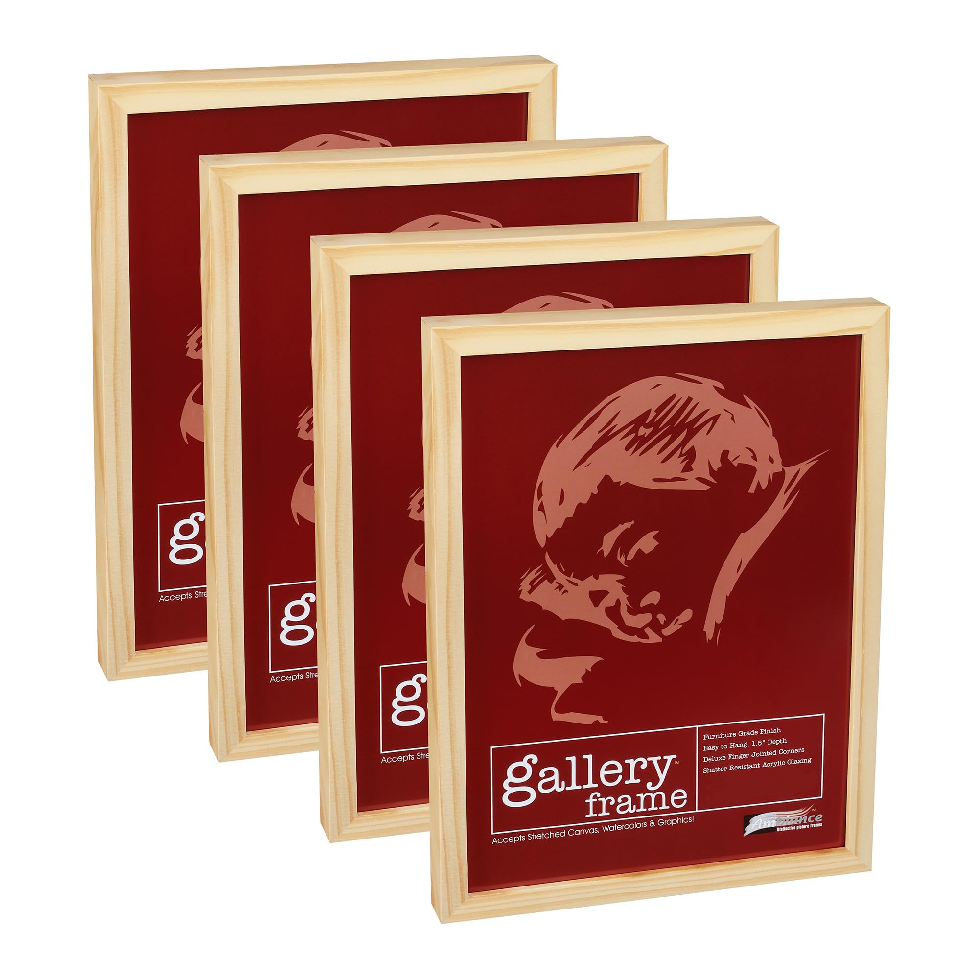 24x24 Inch Wood Picture Frames Set of 4 - 1.5
