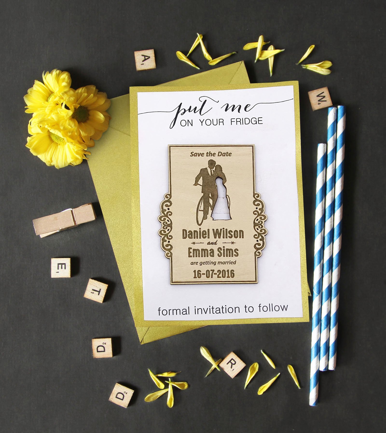 Personalized Wooden Save The Date Magnets - Custom Engraved Rustic Wedding Favors with Envelopes (Set of 25) - Perfect for Wedding Invitations, Bridal Showers & Anniversary Gifts