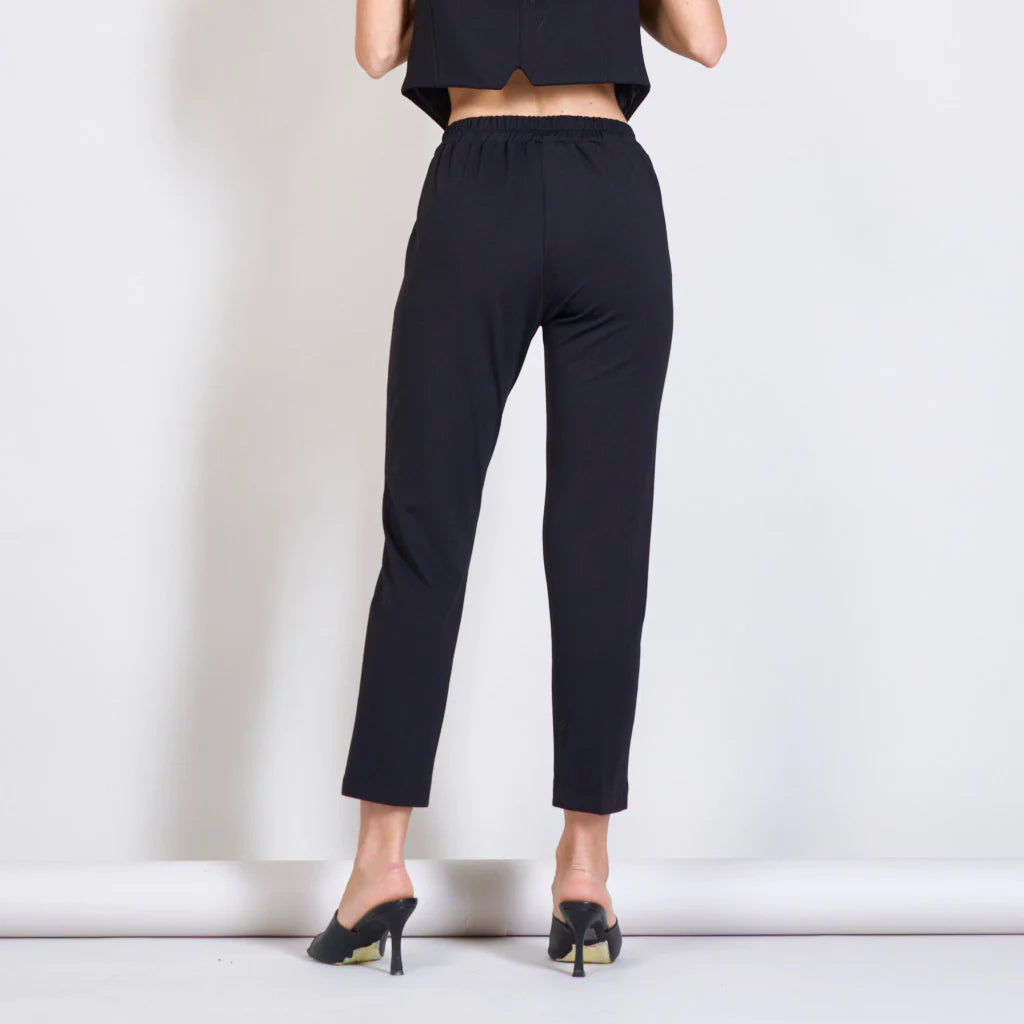 Stylish Basic Black Cigarette Pants for Women - Slim Fit High Waist Trousers for Office, Work & Casual Wear