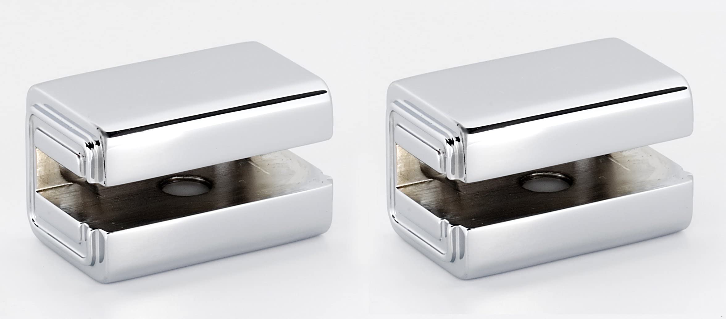 Polished Nickel Cube Series Shelf Brackets - Heavy Duty Metal Brackets for Floating Shelves (Pair) - Perfect for Home Office, Kitchen, Bathroom & Living Room Storage