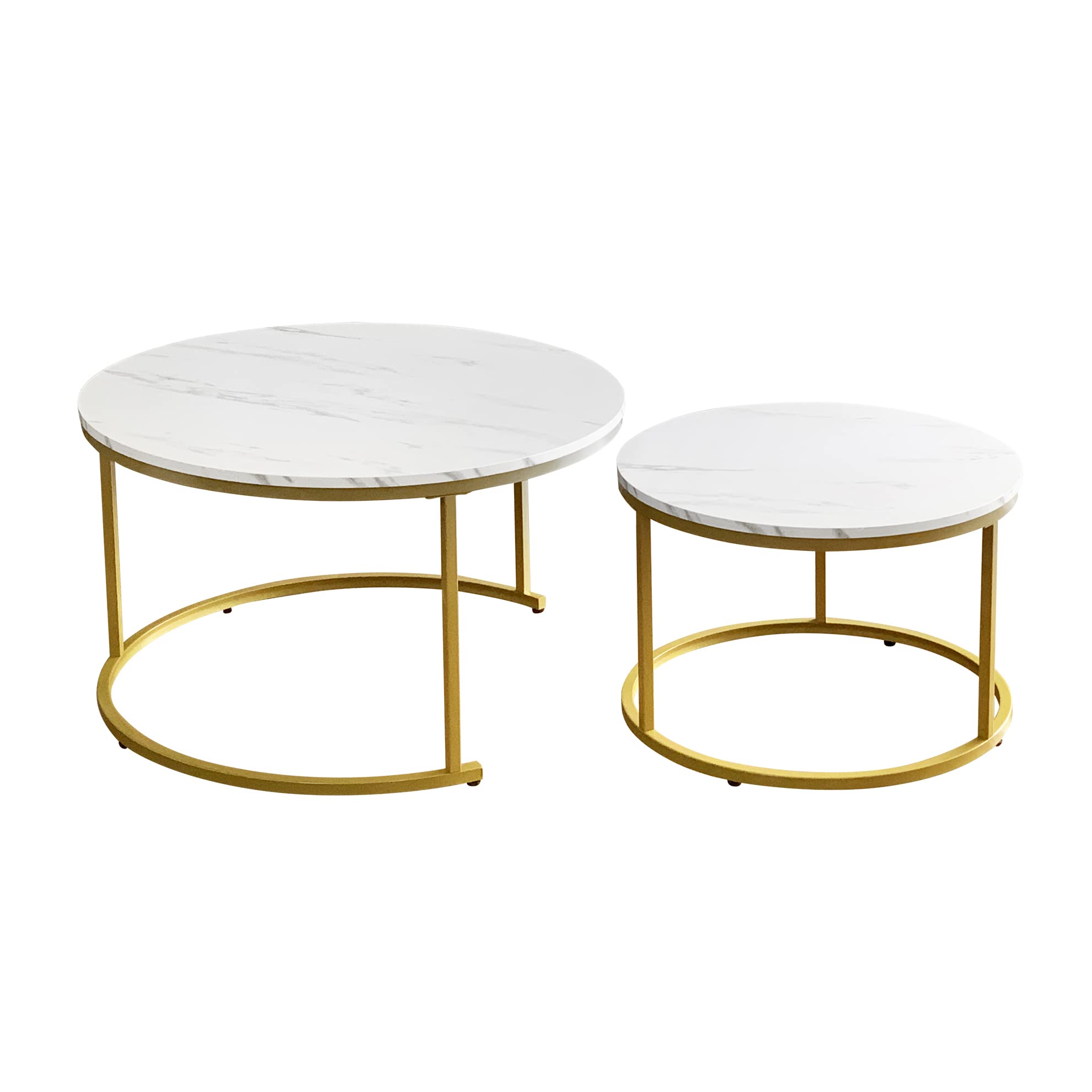 AT-VALY 2-Piece Round Nesting Coffee Table Set - 31.5