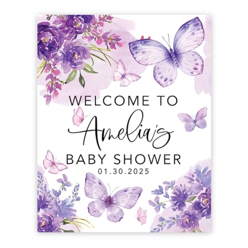 Purple Florals & Butterflies