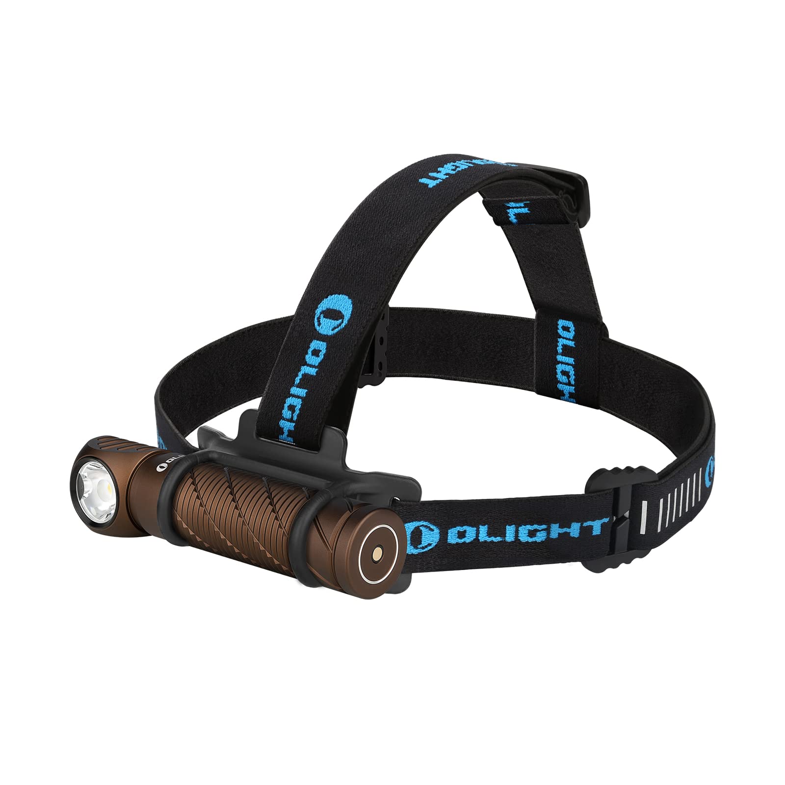 Olight Perun 2 2500 Lumens Rechargeable LED Headlamp - IPX8 Waterproof Right Angle Flashlight for Camping, Hiking, Hunting & Hard Hat Work | Hands-Free Head Light for Outdoor Adventures & Emergency Situations (Desert Tan)
