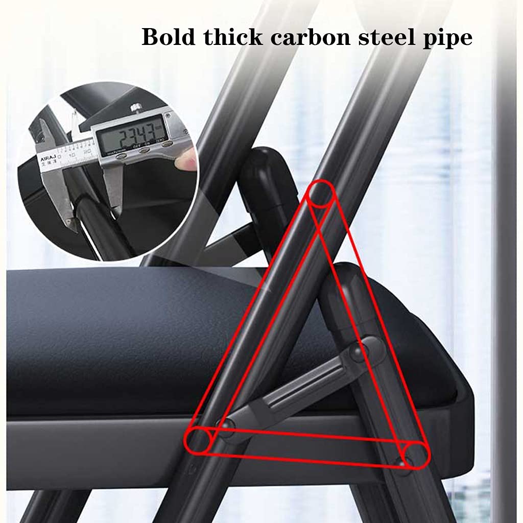 PU Padded Folding Desk Chair with Metal Frame - Comfortable Camping & Office Chair for Home, Garden, Computer Work (Orange, 45x79cm) - Perfect for Workstations, Outdoor Relaxation & Small Spaces