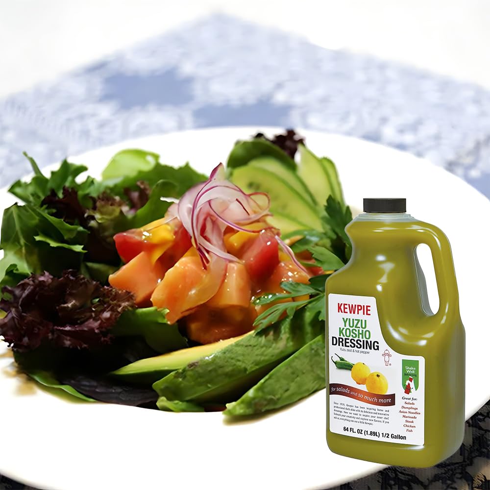 Kewpie Yuzu Kosho Dressing - Authentic Japanese Citrus & Jalapeno Sauce | Professional Chef-Grade Marinade & Dipping Sauce | 64oz x 6 Bottles Bulk Pack for Restaurants, Sushi Bars & Home Cooking