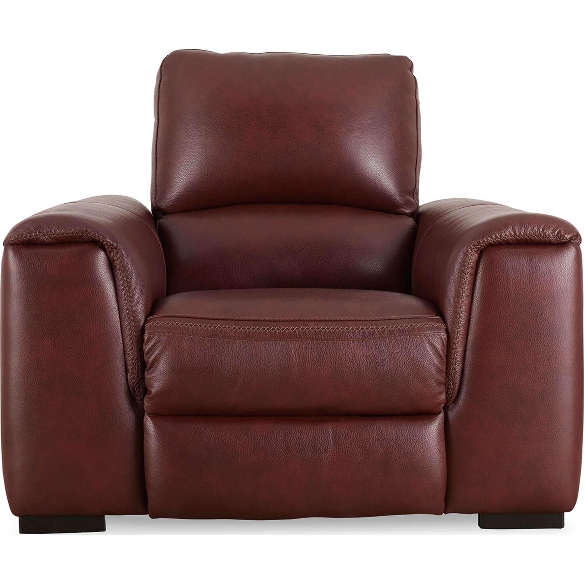 Alessandro Power Recliner Chair - Soft Leather, Adjustable Headrest & Lumbar Support, Garnet Red - Perfect for Living Room, Home Theater & Office Relaxation