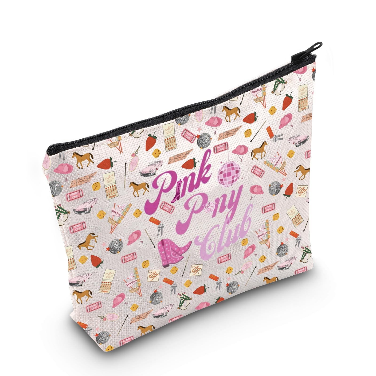 WCGXKO Pink Makeup Bag for Music Lovers - Midwest Princess Gift for Singer Fans, Travel Cosmetic Pouch (Pink) - Perfect for Concerts, Travel & Daily Makeup Organization
