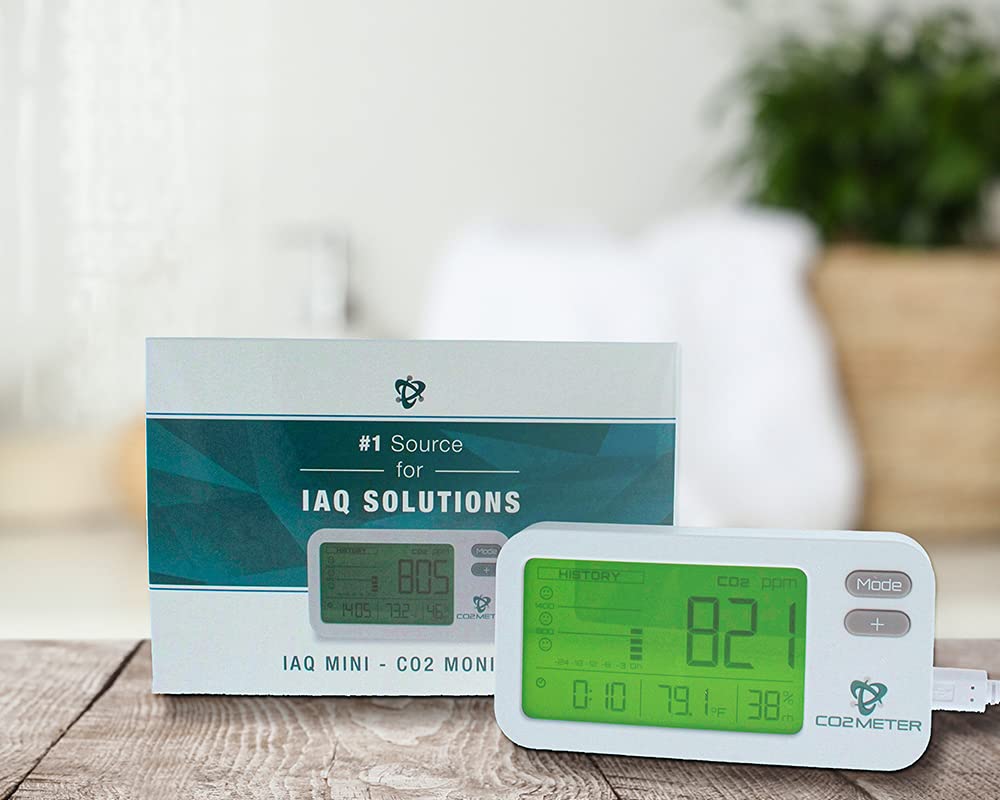 CO2 Meter Indoor Air Quality Monitor - Portable Carbon Dioxide Detector for Home, Office & Classroom | Real-Time Air Quality Measurement for Health & Safety
