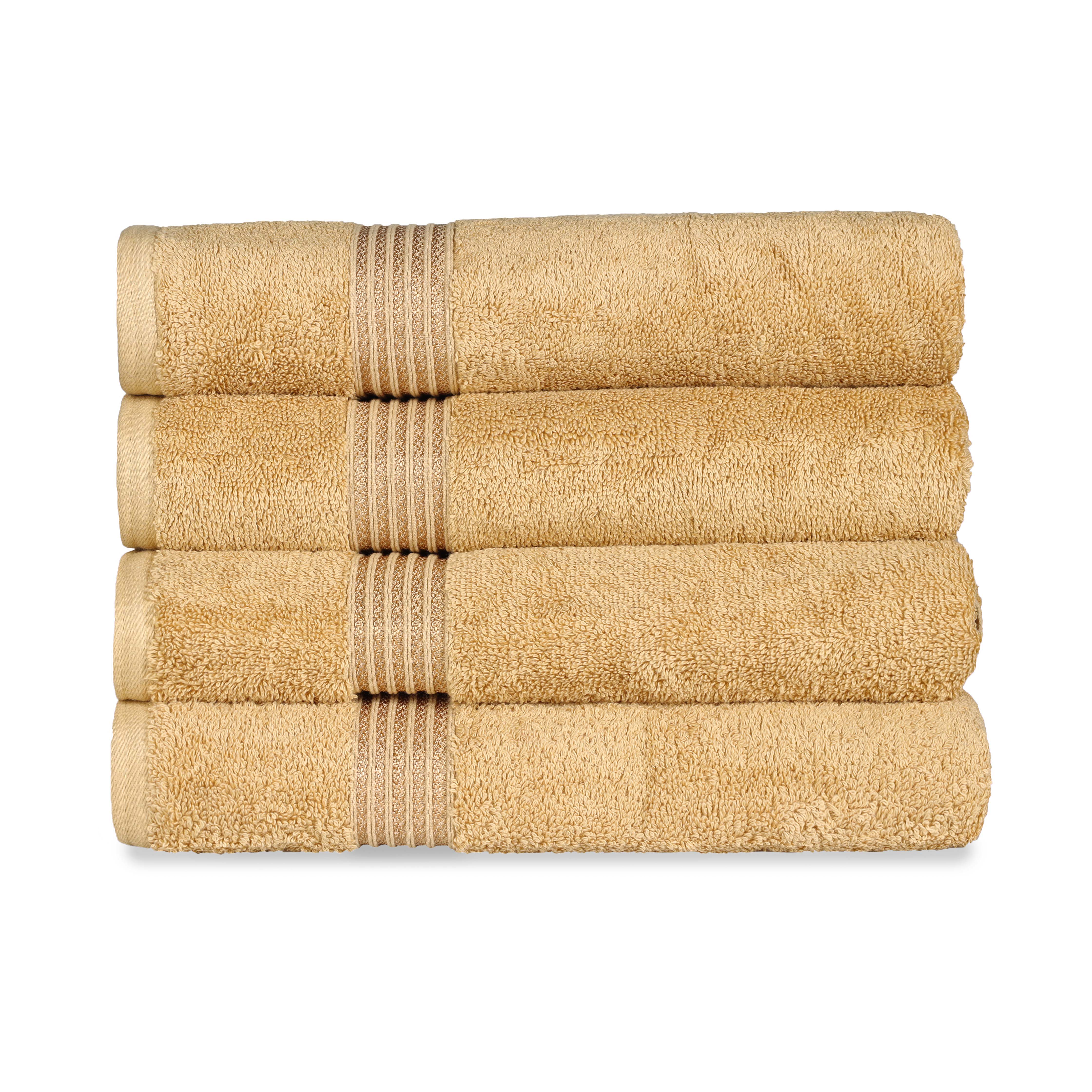 Premium Egyptian Cotton Bath Towel Set of 4 - Ultra Soft & Highly Absorbent Luxury Towels for Spa, Bathroom & Beach Use