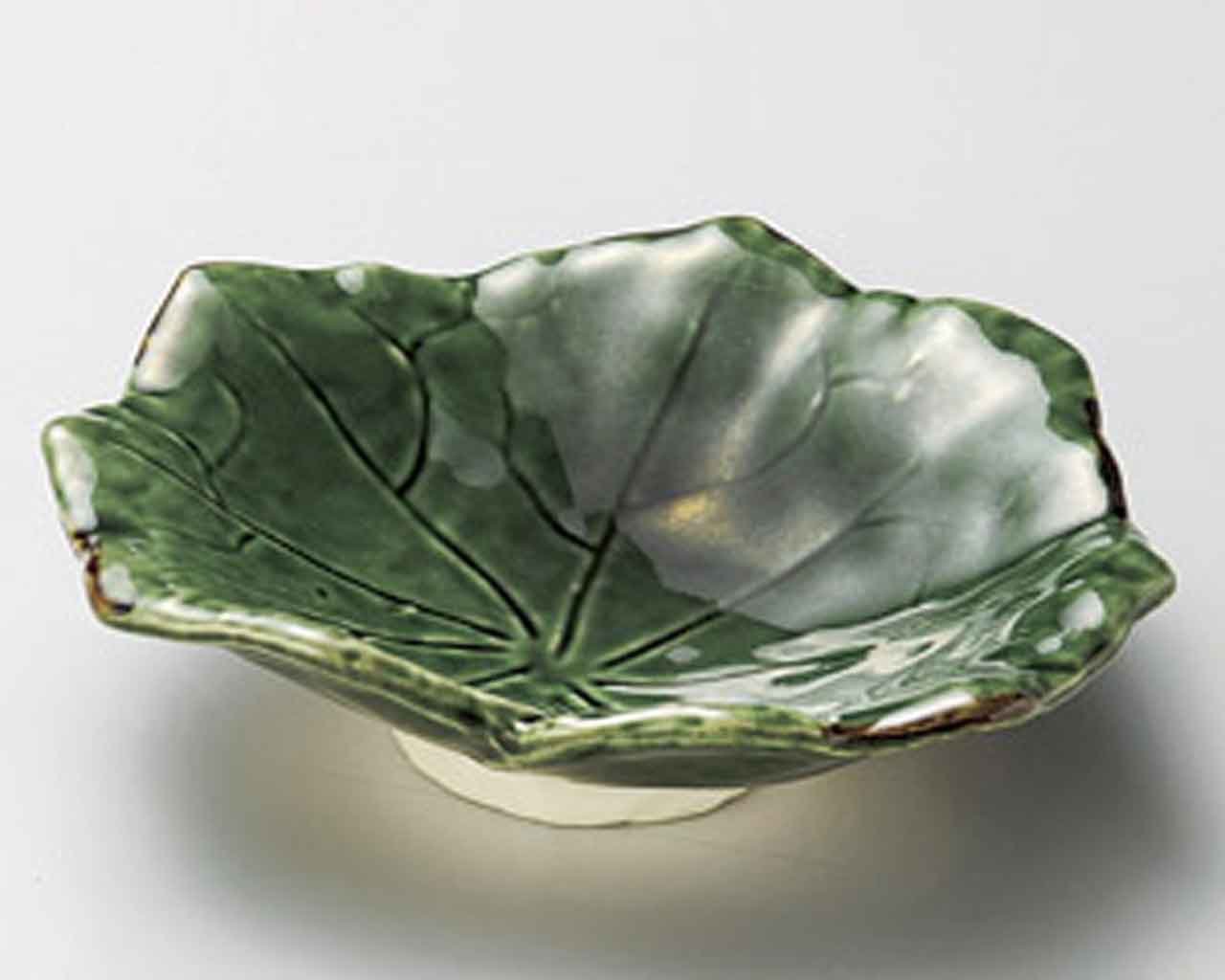 Oribe Fuyo 6.1 Inch Japanese Green Ceramic Small Plates Set of 5 - Handmade in Japan for Sushi, Desserts & Appetizers