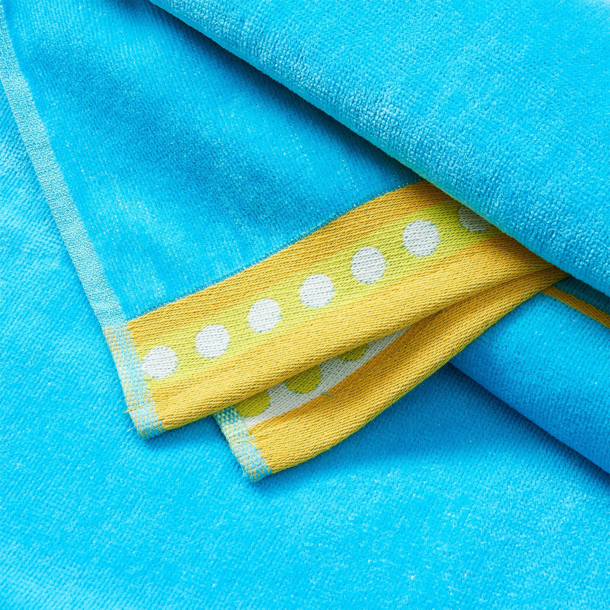 Great Bay Home 100% Cotton Beach Towels - 2 Pack 30x60 Inch Quick Dry & Absorbent Pool Towels for Adults & Kids (Seahorse Blue/Yellow) | Perfect for Swimming, Beach Trips & Summer Vacations